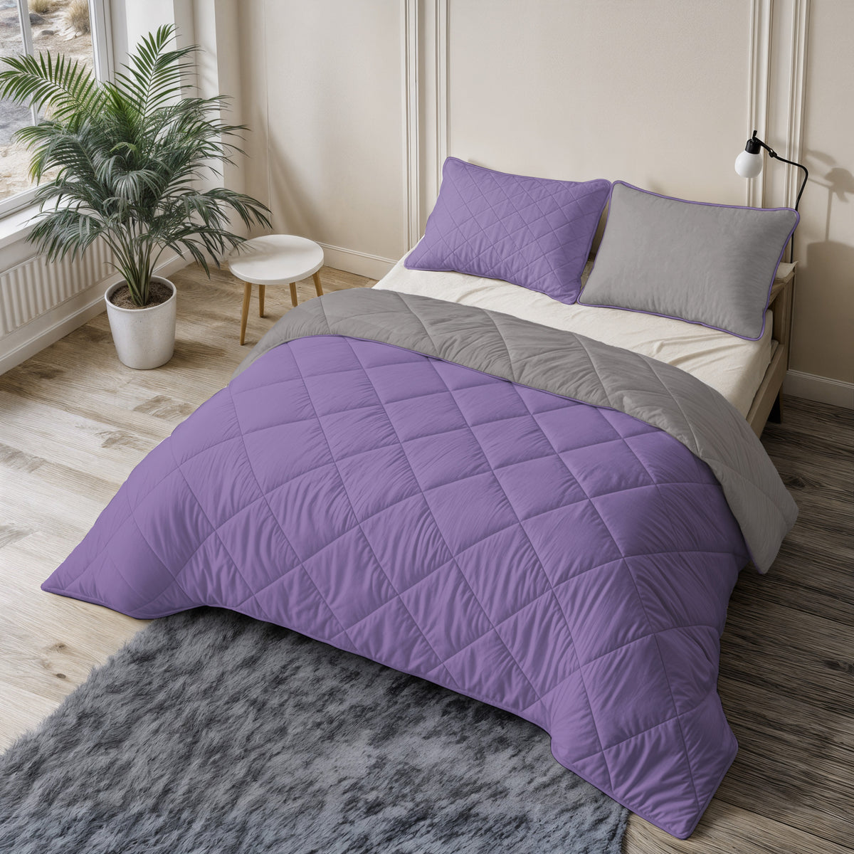 Sleeptime lazy dekbed Uni Lavendel - Taupe/Grijs