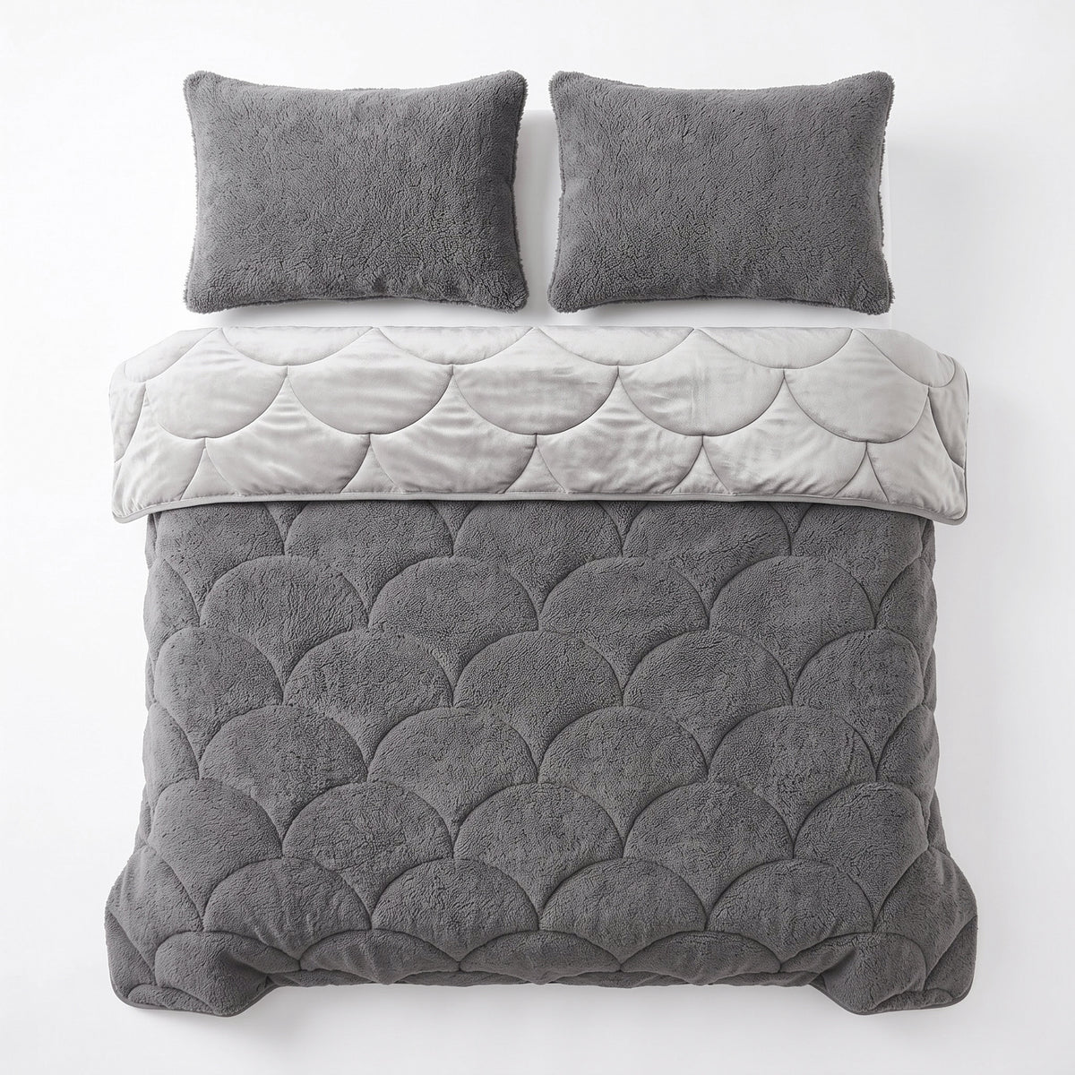 Sleeptime lazy dekbed Teddy/Velvet Taupe/Grijs