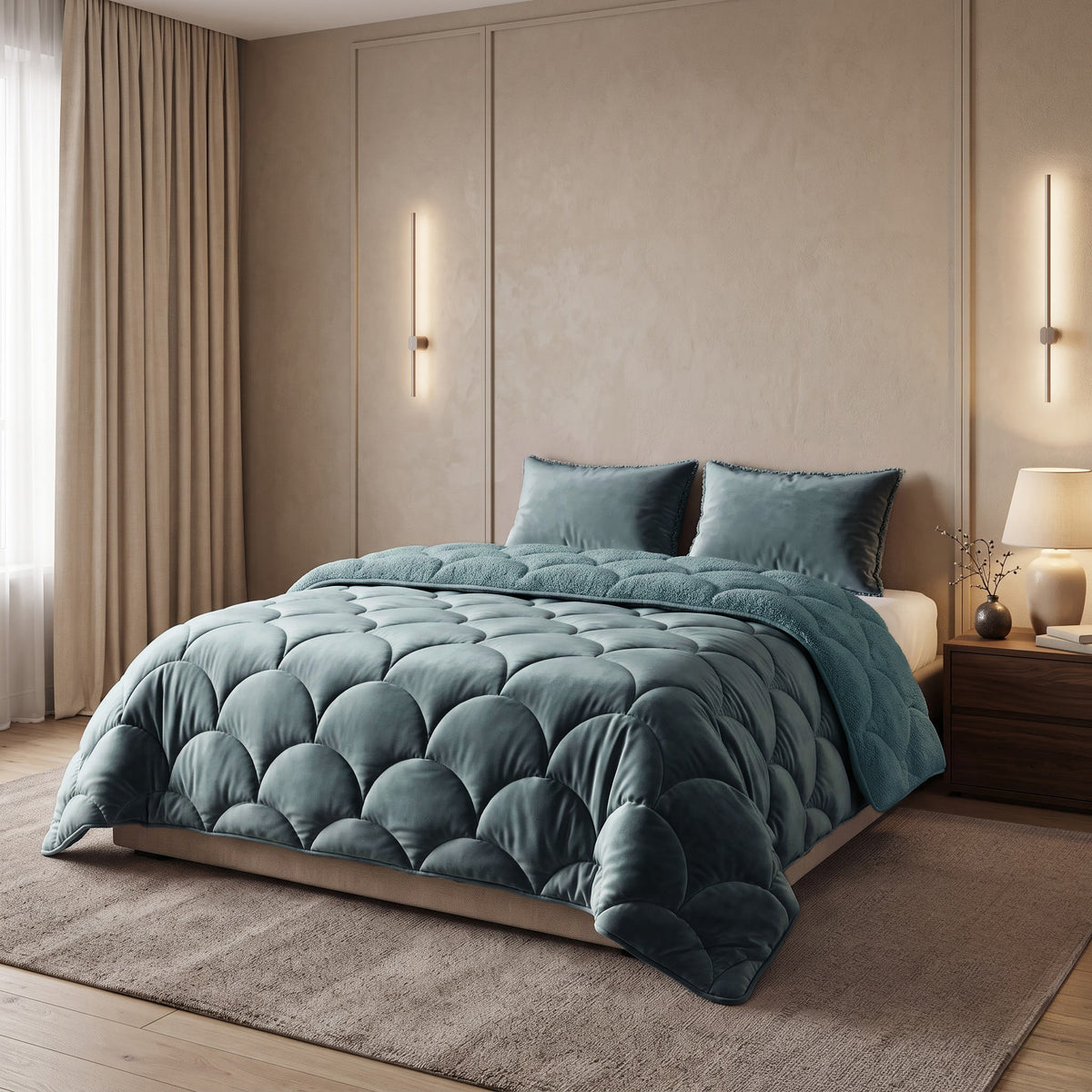 Sleeptime lazy dekbed Teddy/Velvet Groen