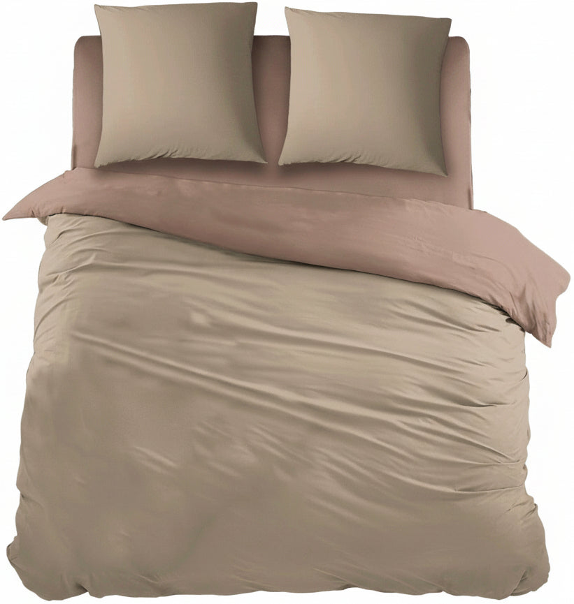 Cottons Dekbedovertrek Double Face Beiges - Bedtextielonline.be