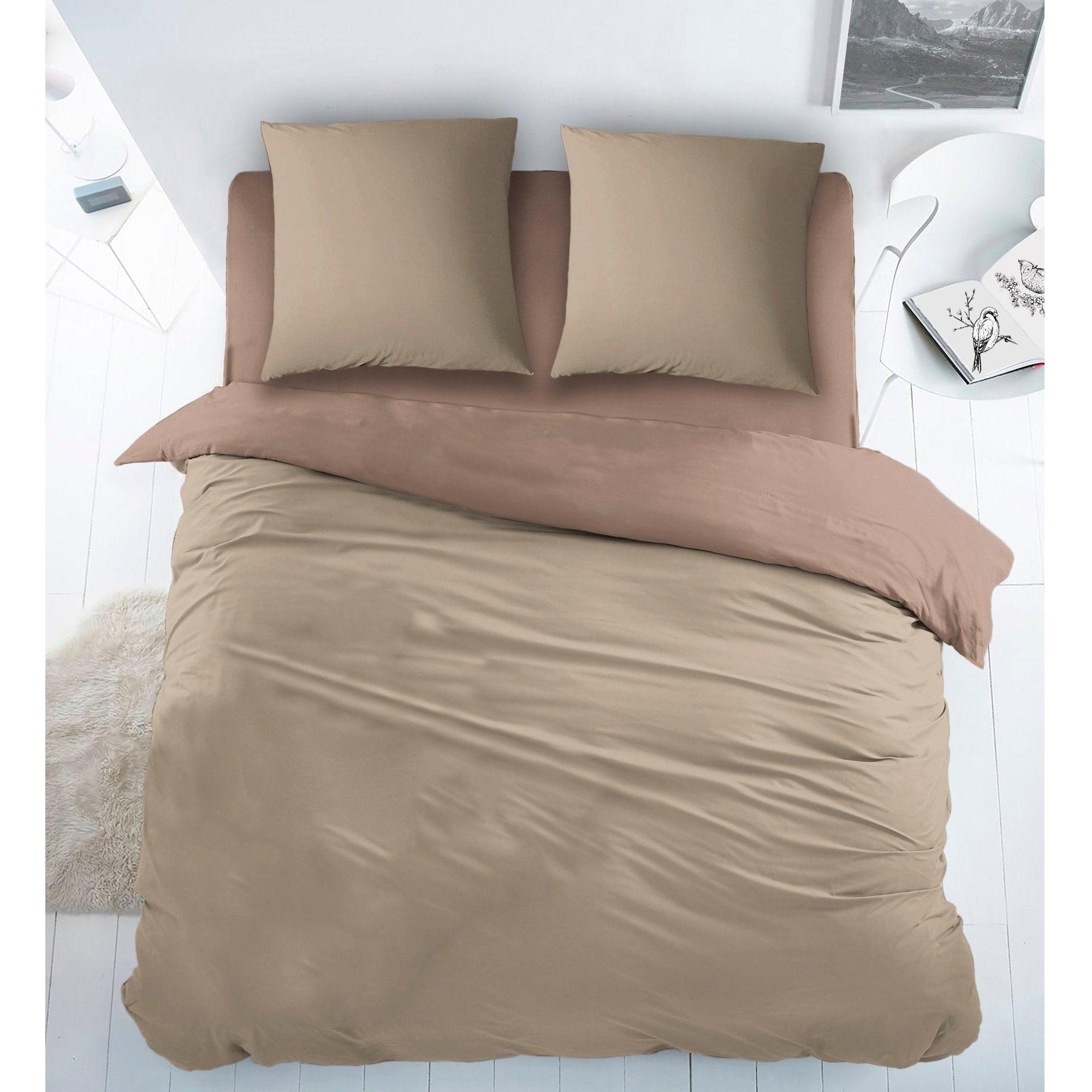 Sleepnight Dekbedovertrek Flanel Double Face Beiges