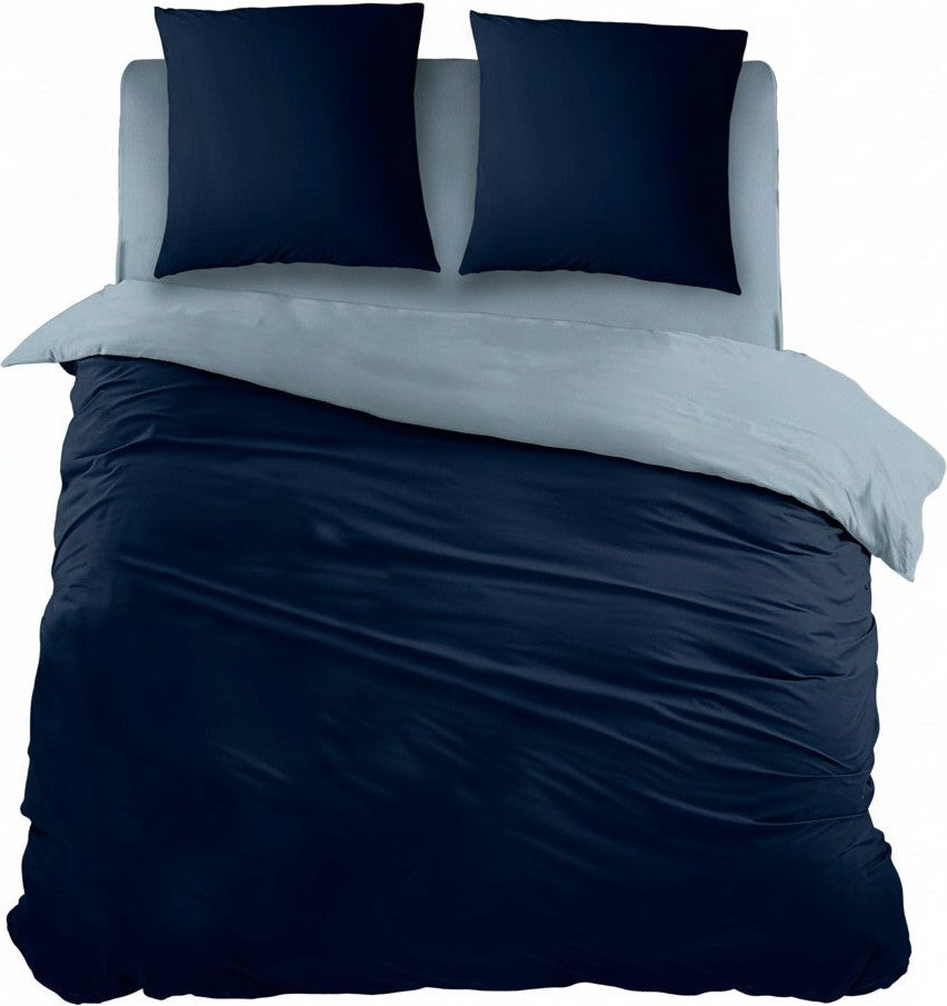 Cottons Dekbedovertrek Double Face Blues - Bedtextielonline.be