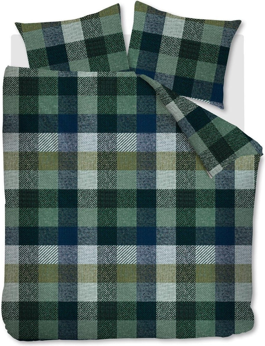 Beddinghouse Dekbedovertrek Flanel Beckett Blue Green