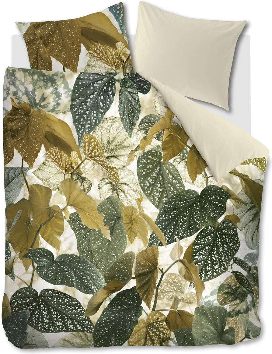 Beddinghouse Dekbedovertrek Katoen Begonia Olijfgroen