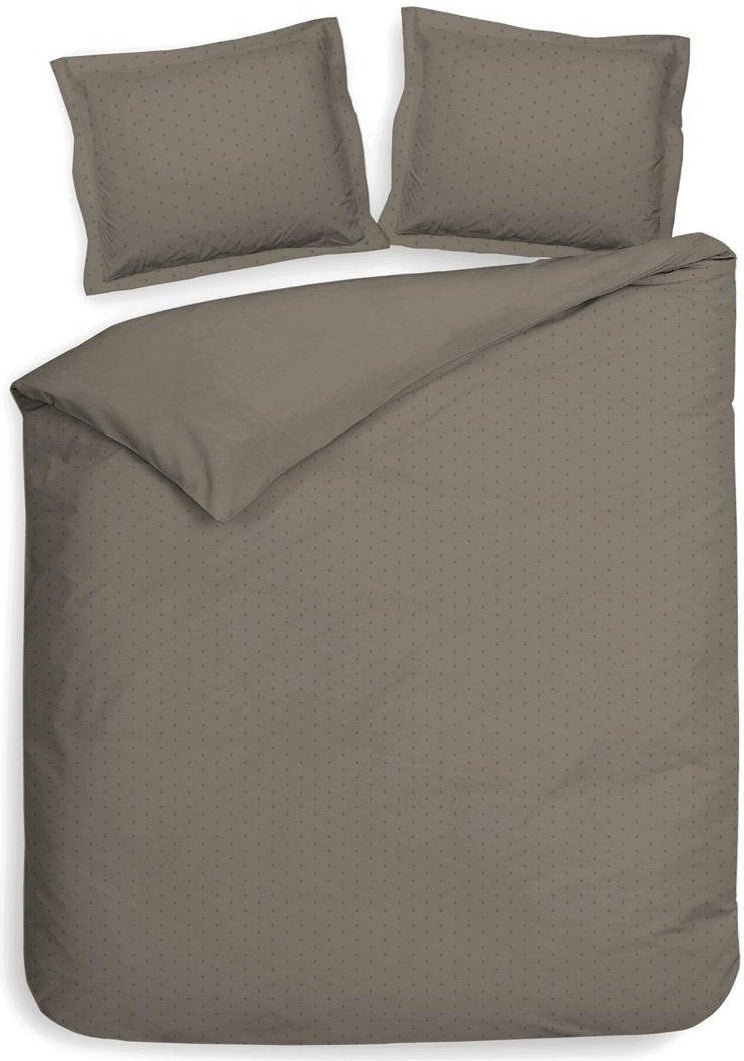 Heckett Lane Dekbedovertrek Punto Taupe Grey Satijn - Bedtextielonline.be