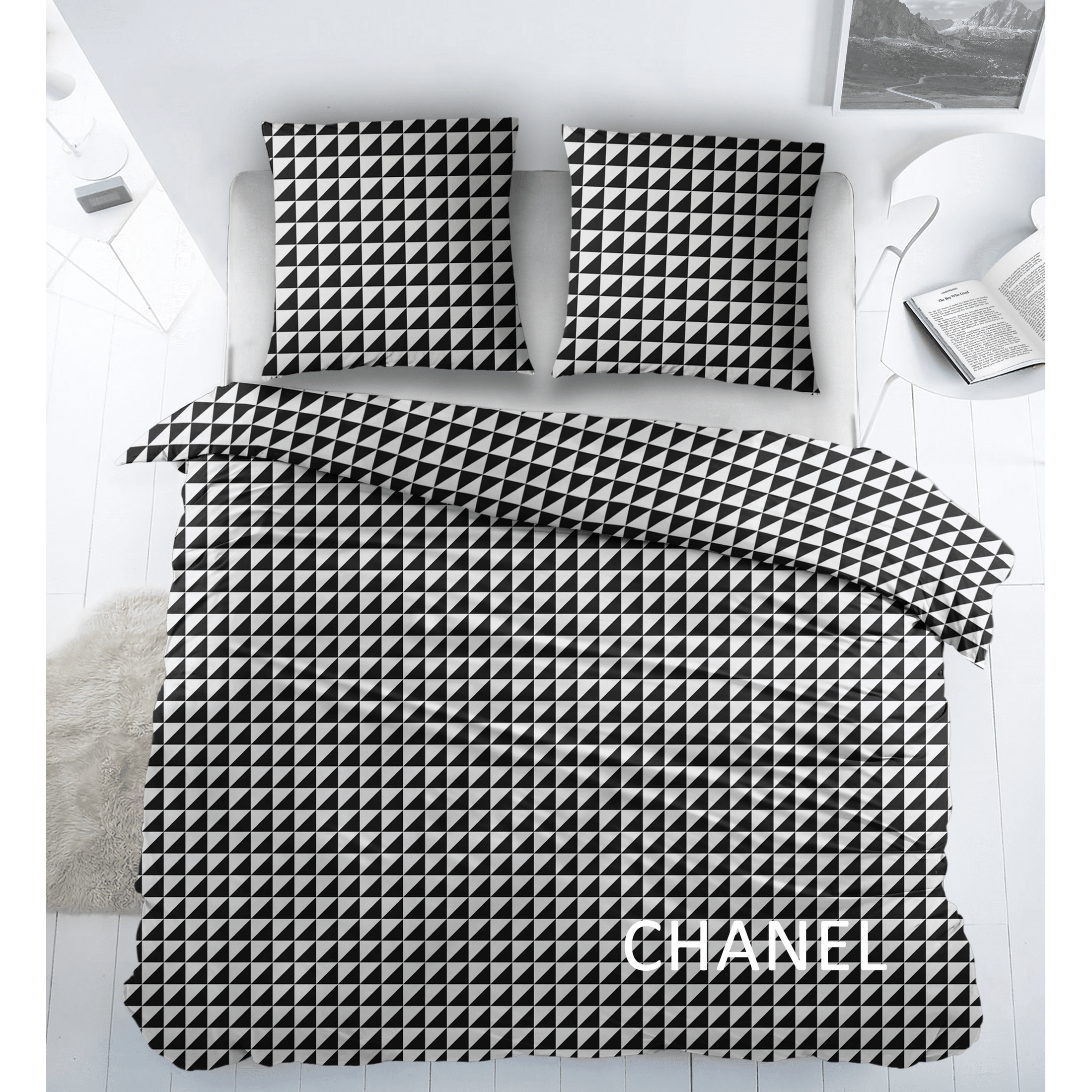 Cottons Bettbezug Baumwolle Chanel Schwarz