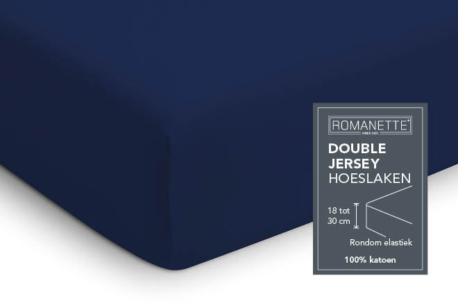 Drap-housse Romanette Double Jersey Marine