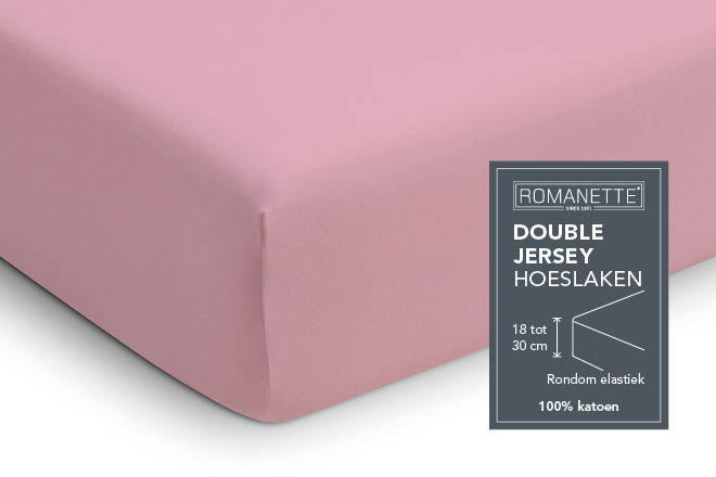 Drap-housse Romanette Double Jersey Rose