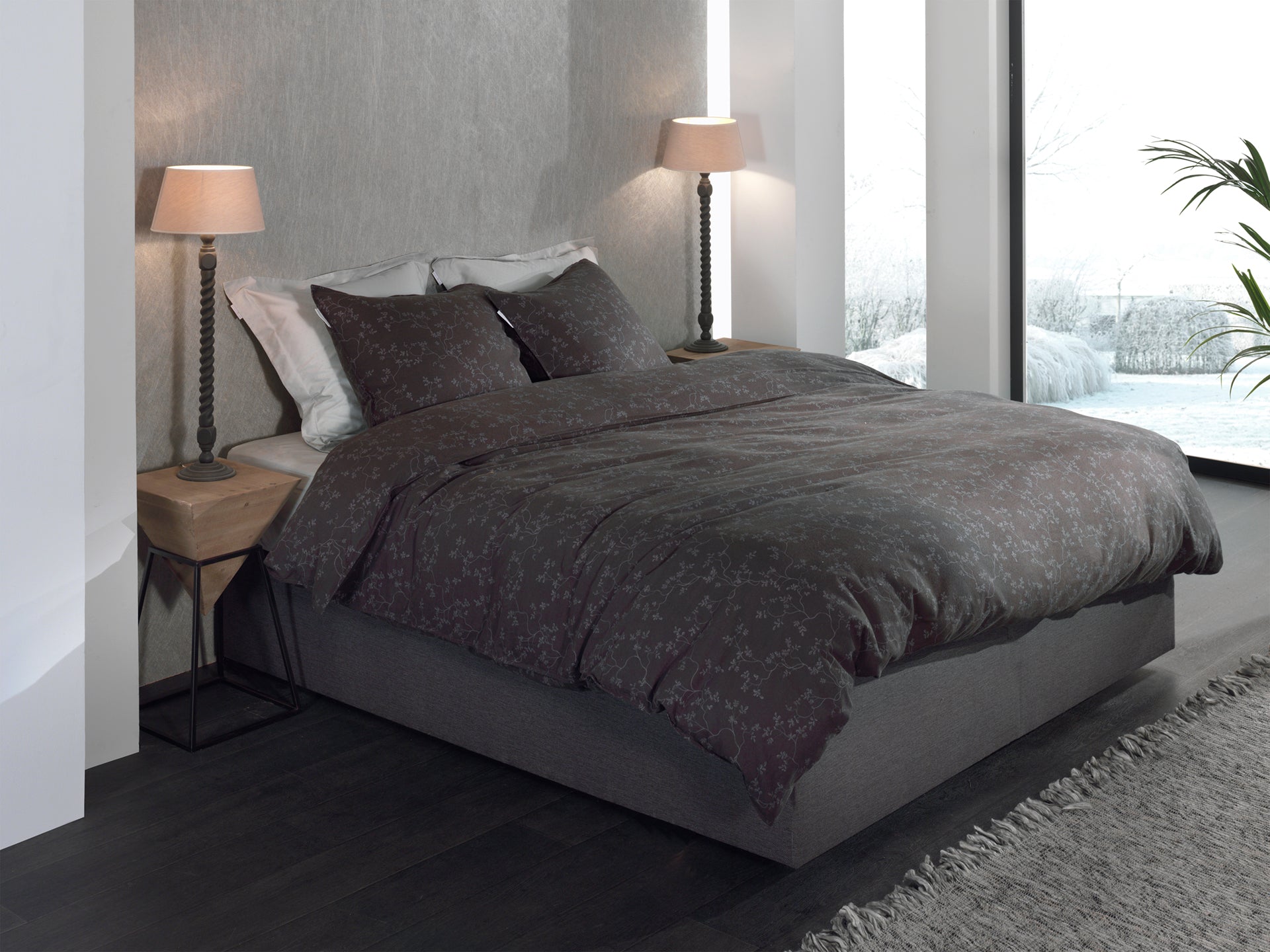 Housse de couette Heckettlane Flanelle Alloro Anthracite