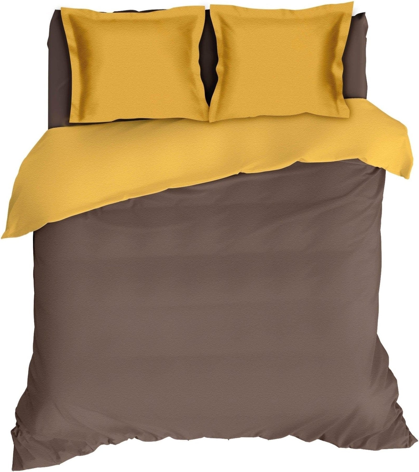 Dekbedovertrek Flanel Comtesse Bruin Oker - Bedtextielonline.be