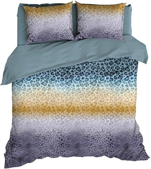 Satin d'Or Dekbedovertrek Satijn Panthera Teal Grijs
