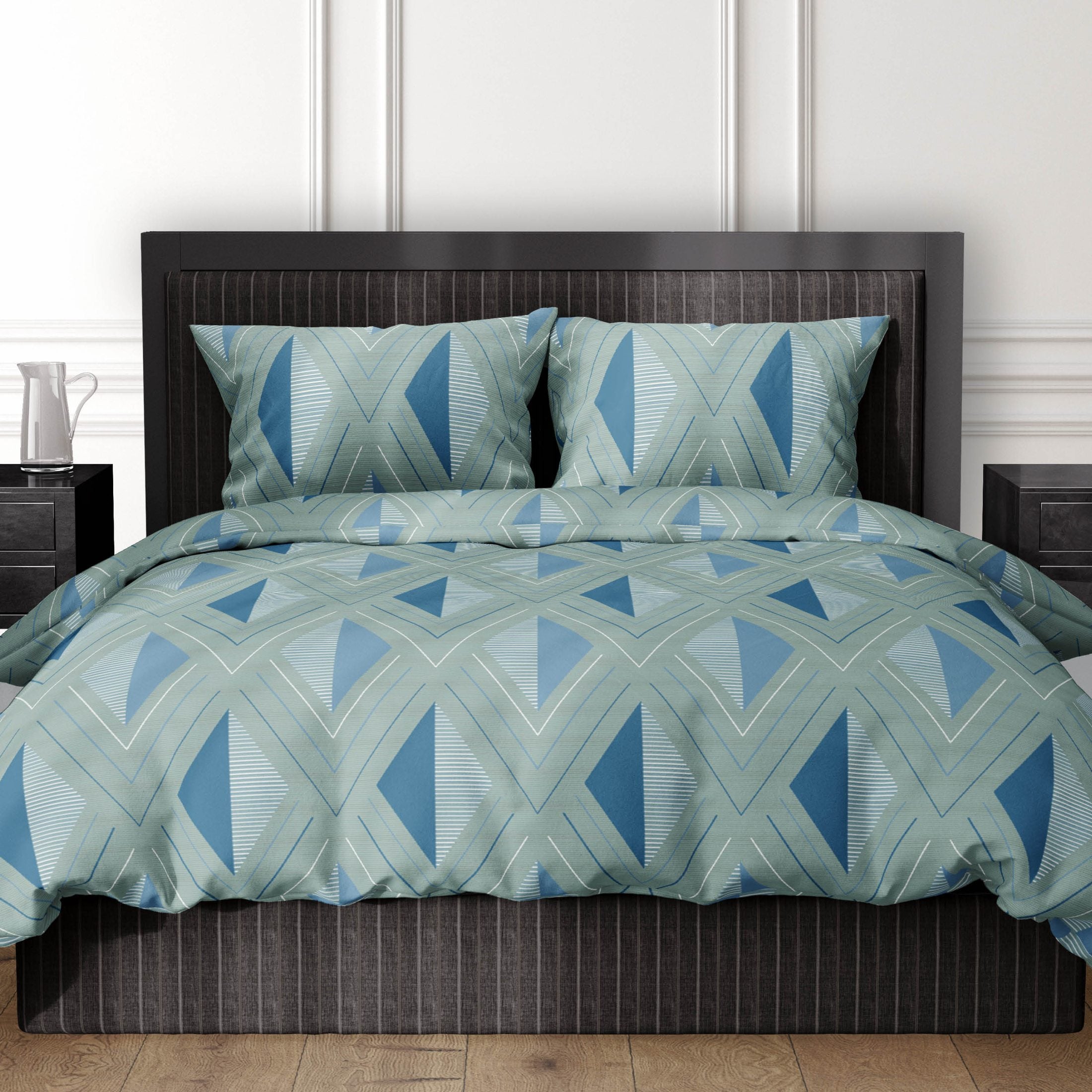 Satin d'Or Housse de couette Satin Izumi Bleu Vert