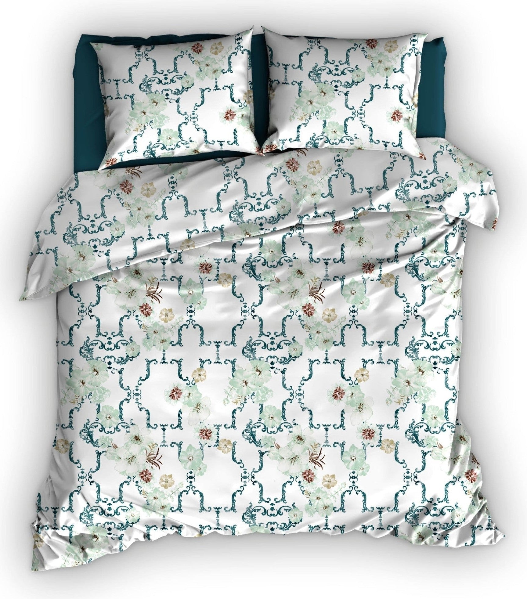 Satin d'Or Dekbedovertrek Satijn Viola Mint Teal