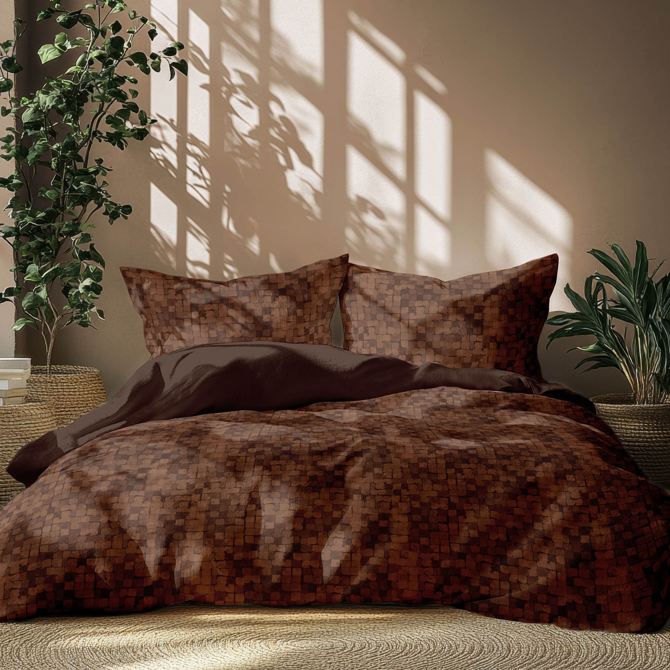 Satin d'Or Dekbedovertrek Satijn Bizassa - Mokka