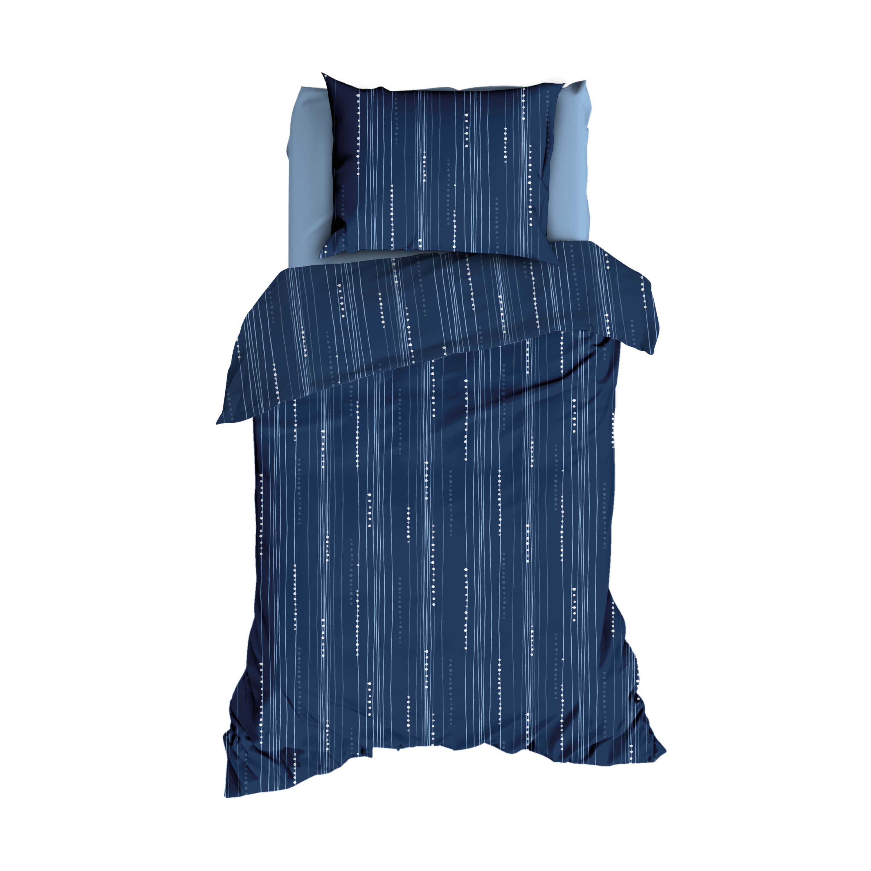 Romanette Dekbedovertrek Katoen Bondi - Denim Blue
