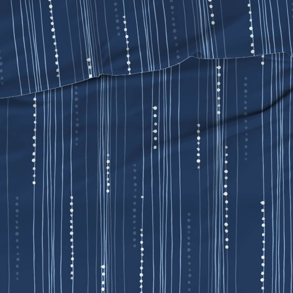 Romanette Dekbedovertrek Katoen Bondi - Denim Blue