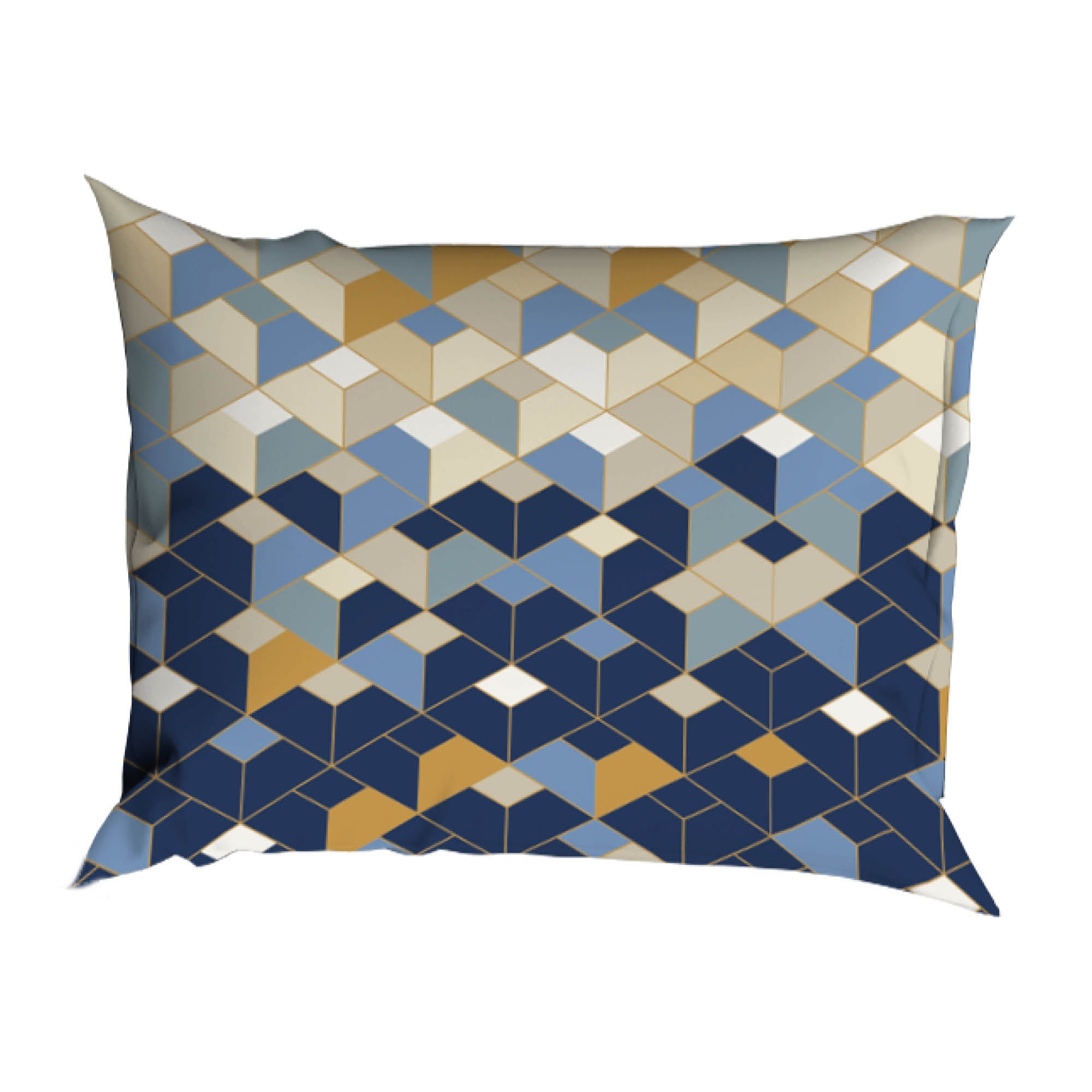 Satin d'Or Dekbedovertrek Satijn Scoop - Blauw/Beige