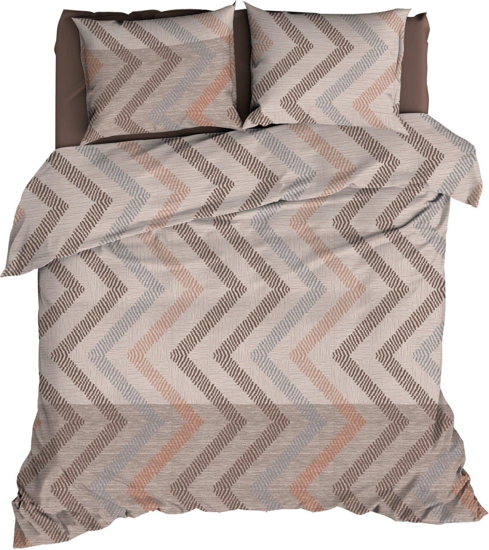 Satin d'Or Dekbedovertrek Satijn Ziggo Taupe - Bedtextielonline.be