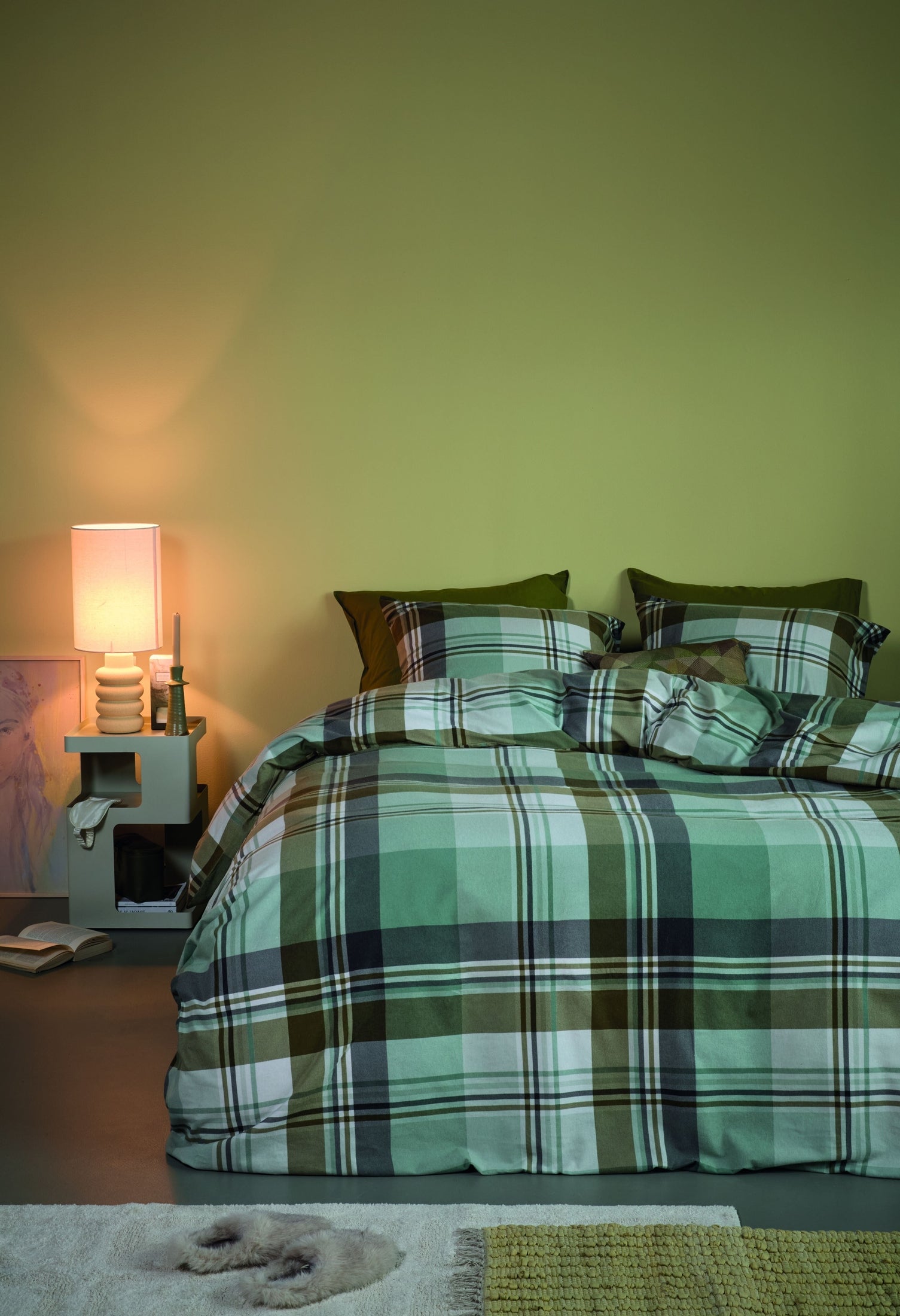 Beddinghouse Dekbedovertrek Flanel Vernon Groen