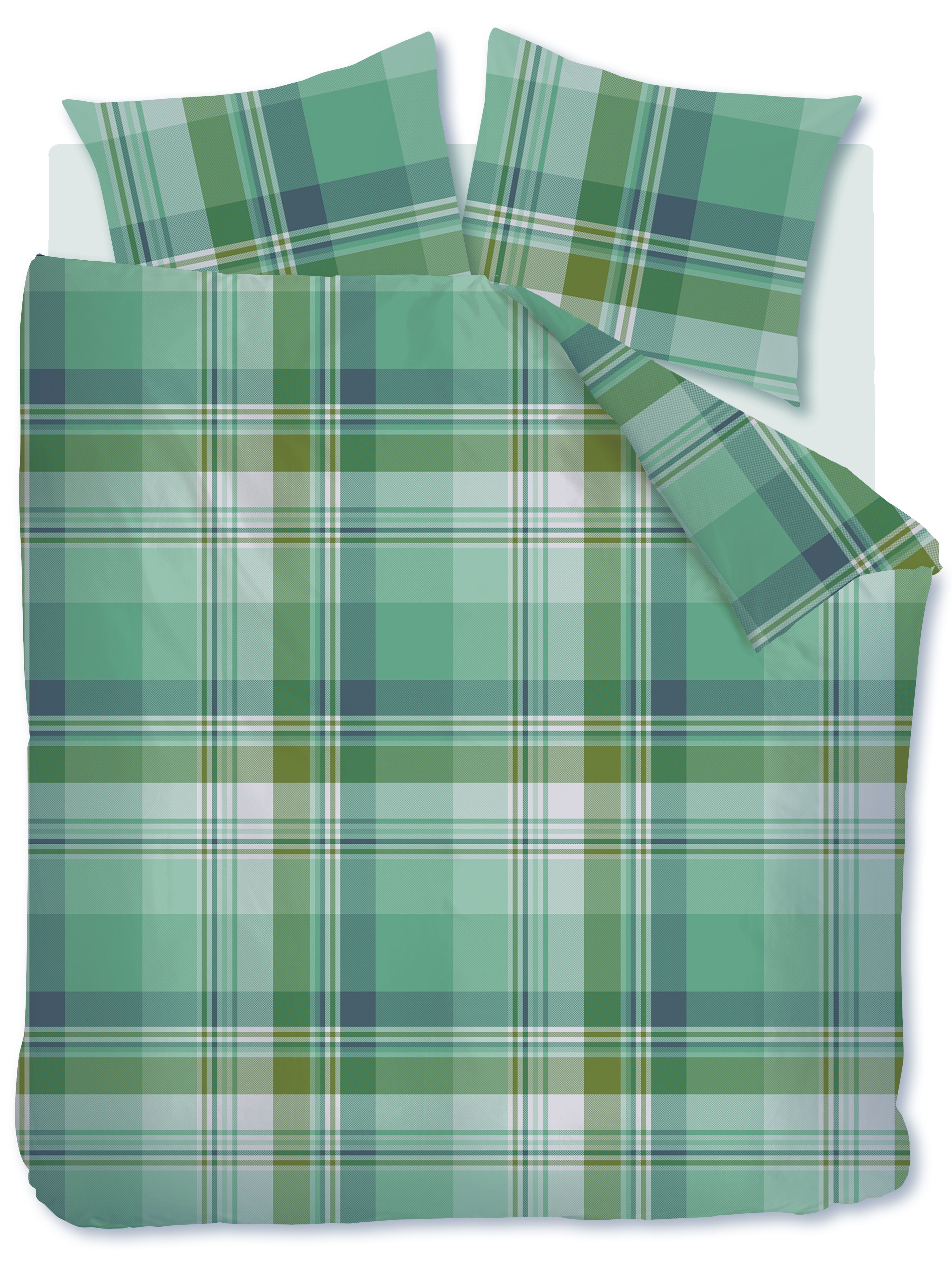 Beddinghouse Dekbedovertrek Flanel Vernon Groen