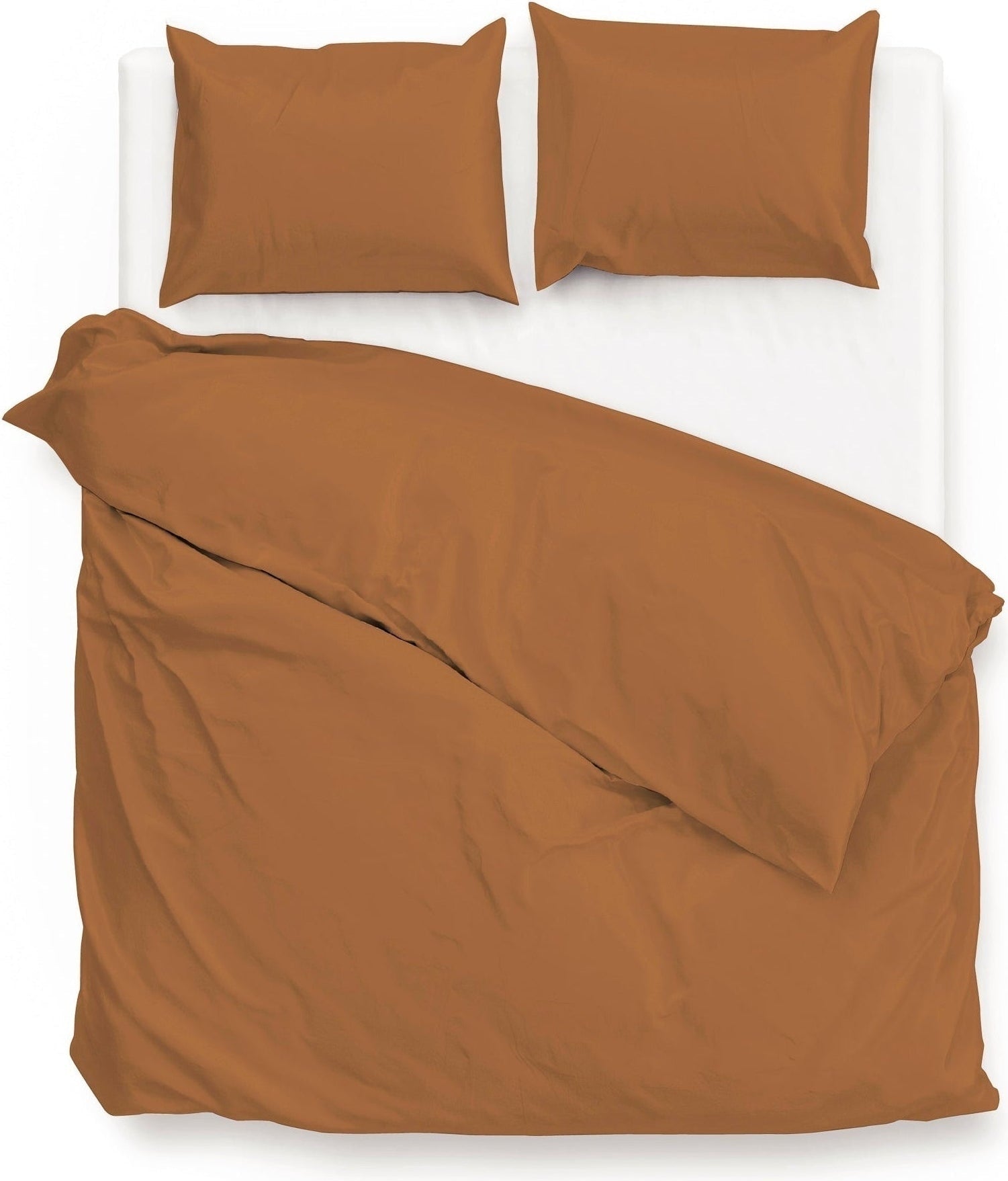Zo Home Dekbedovertrek Satijn Satinado Cognac Brown