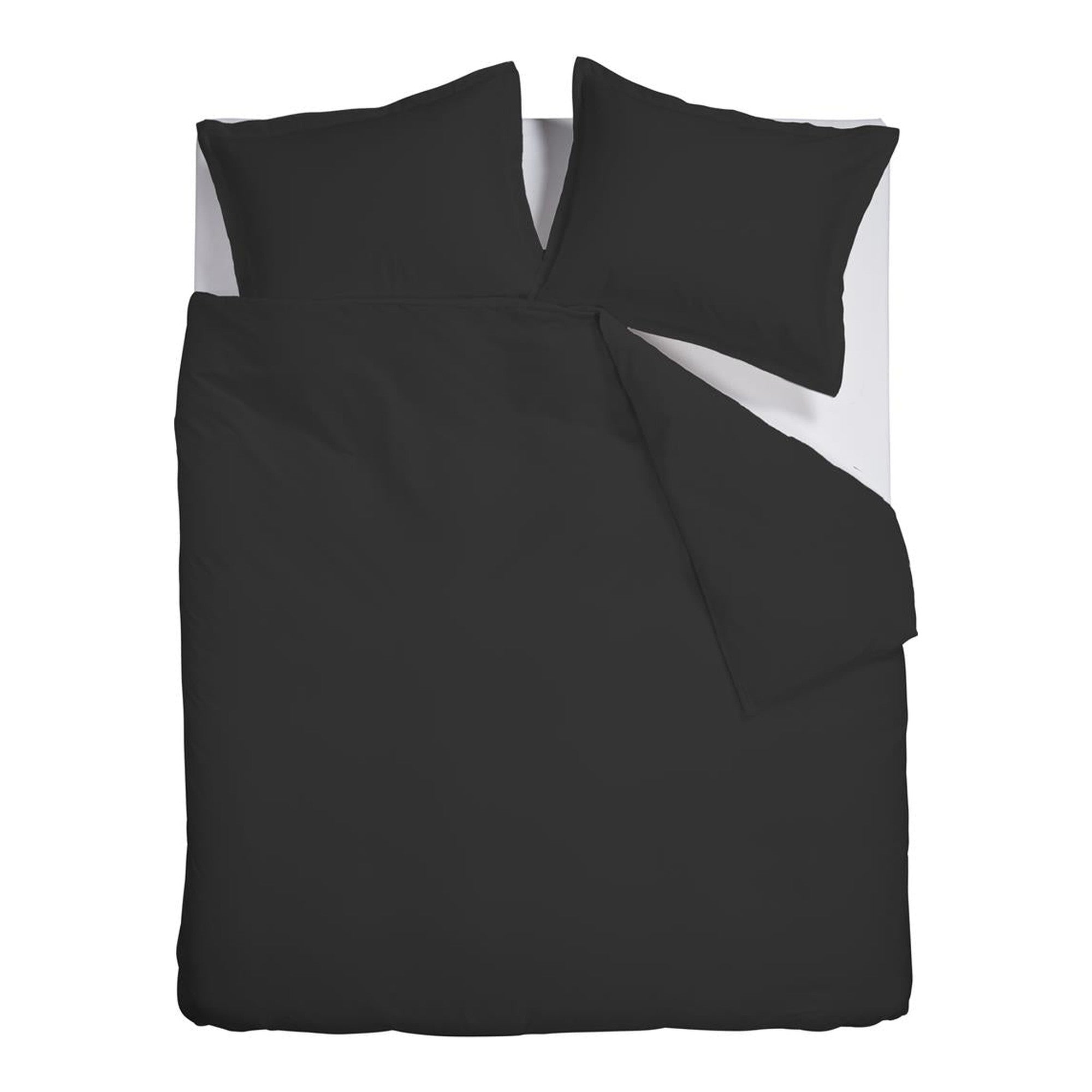 Ambiante dekbedovertrek katoensatijn satin uni, zwart