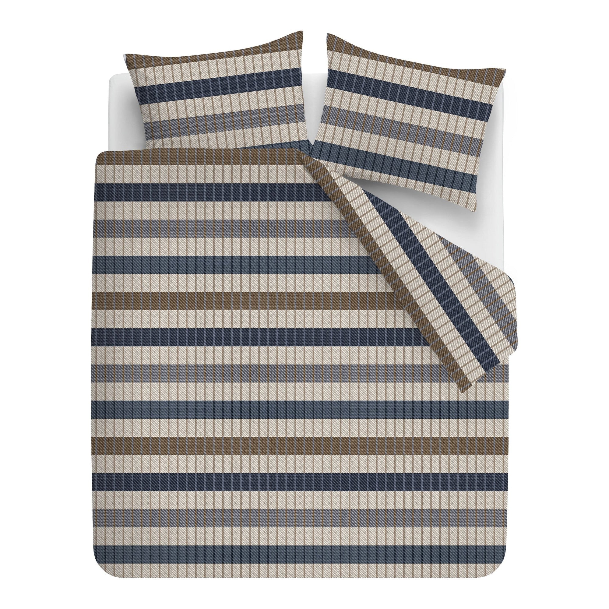 Beddinghouse dekbedovertrek flanel Bo Blauw