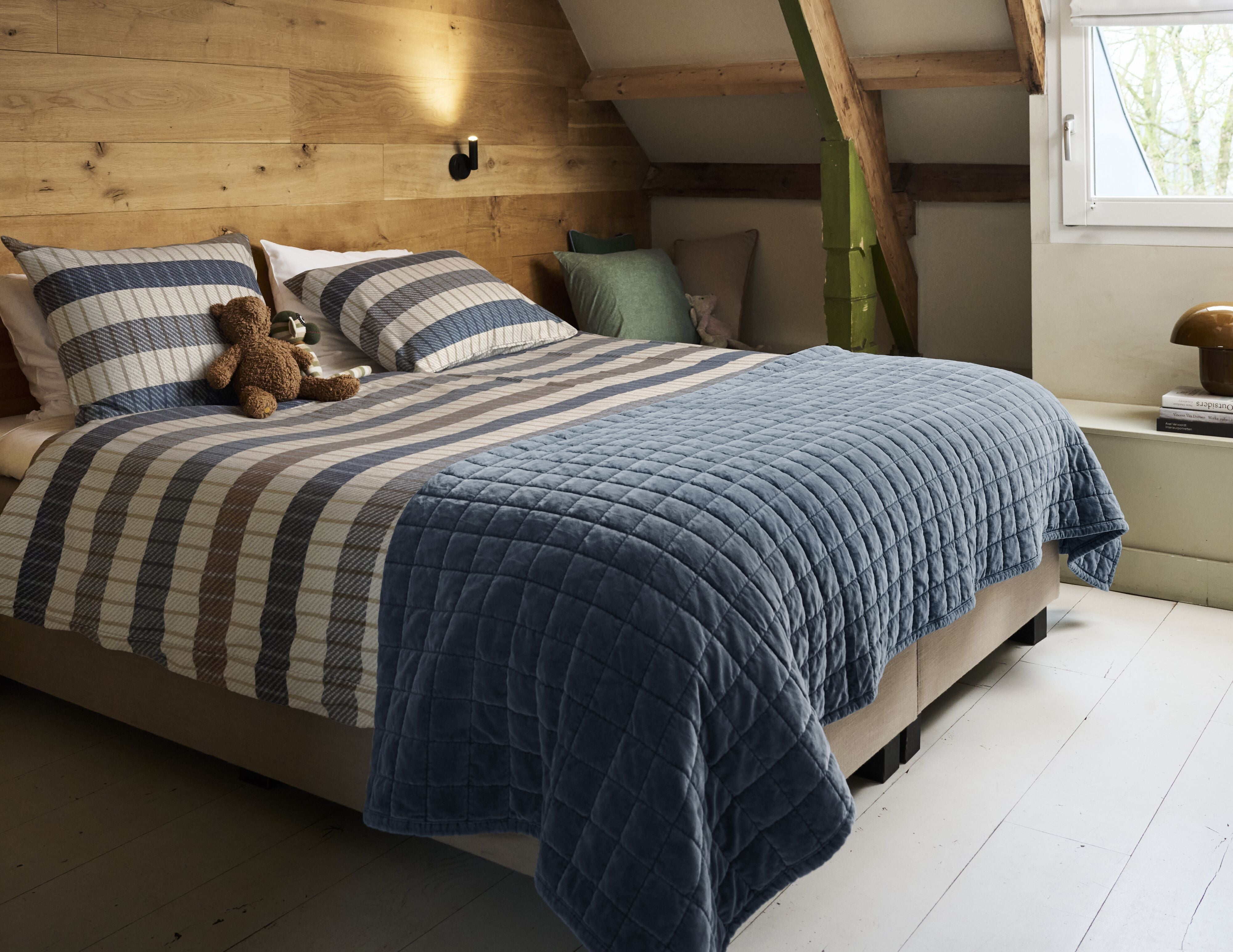 Beddinghouse dekbedovertrek flanel Bo Blauw