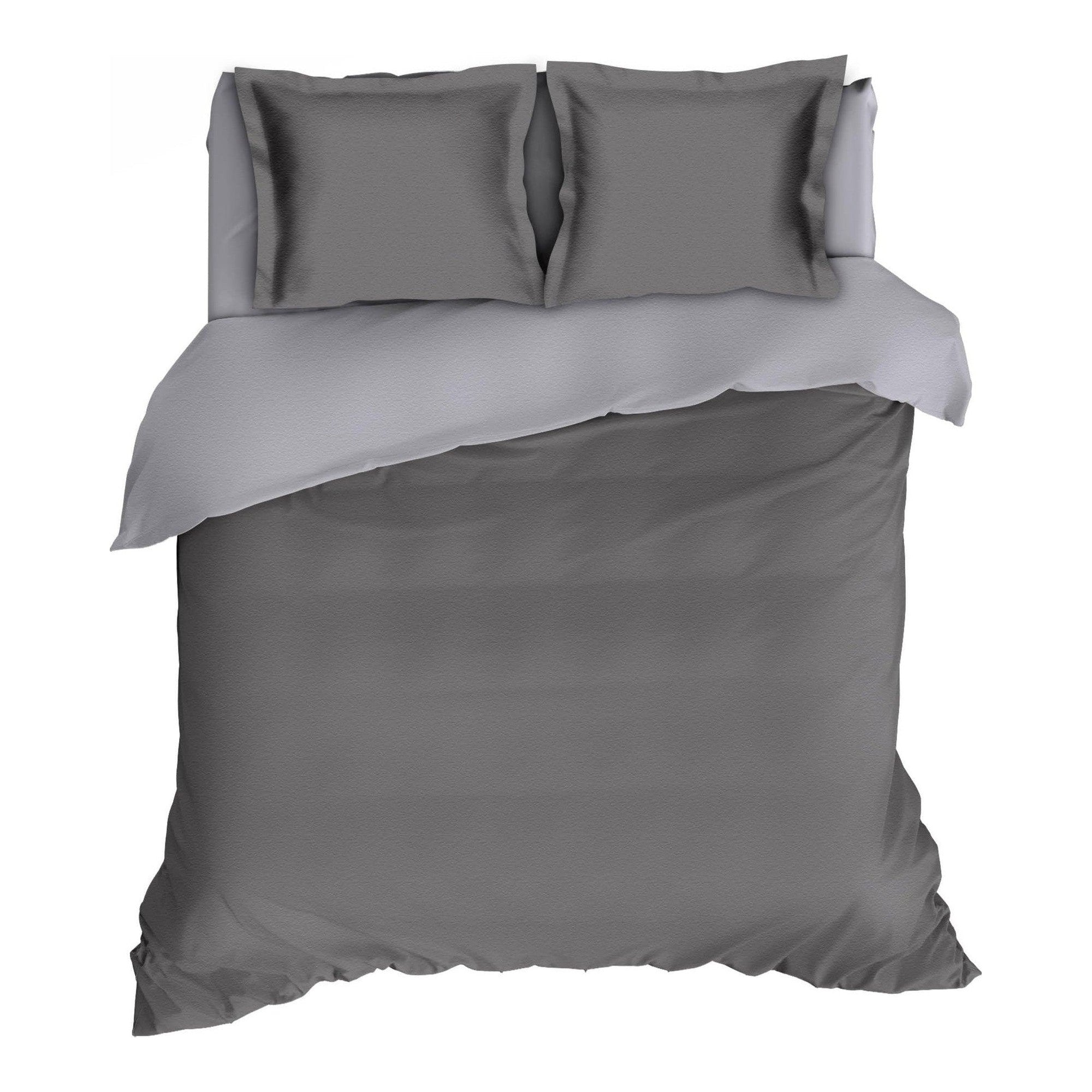 Romanette dekbedovertrek flanel Comtesse antraciet Silver