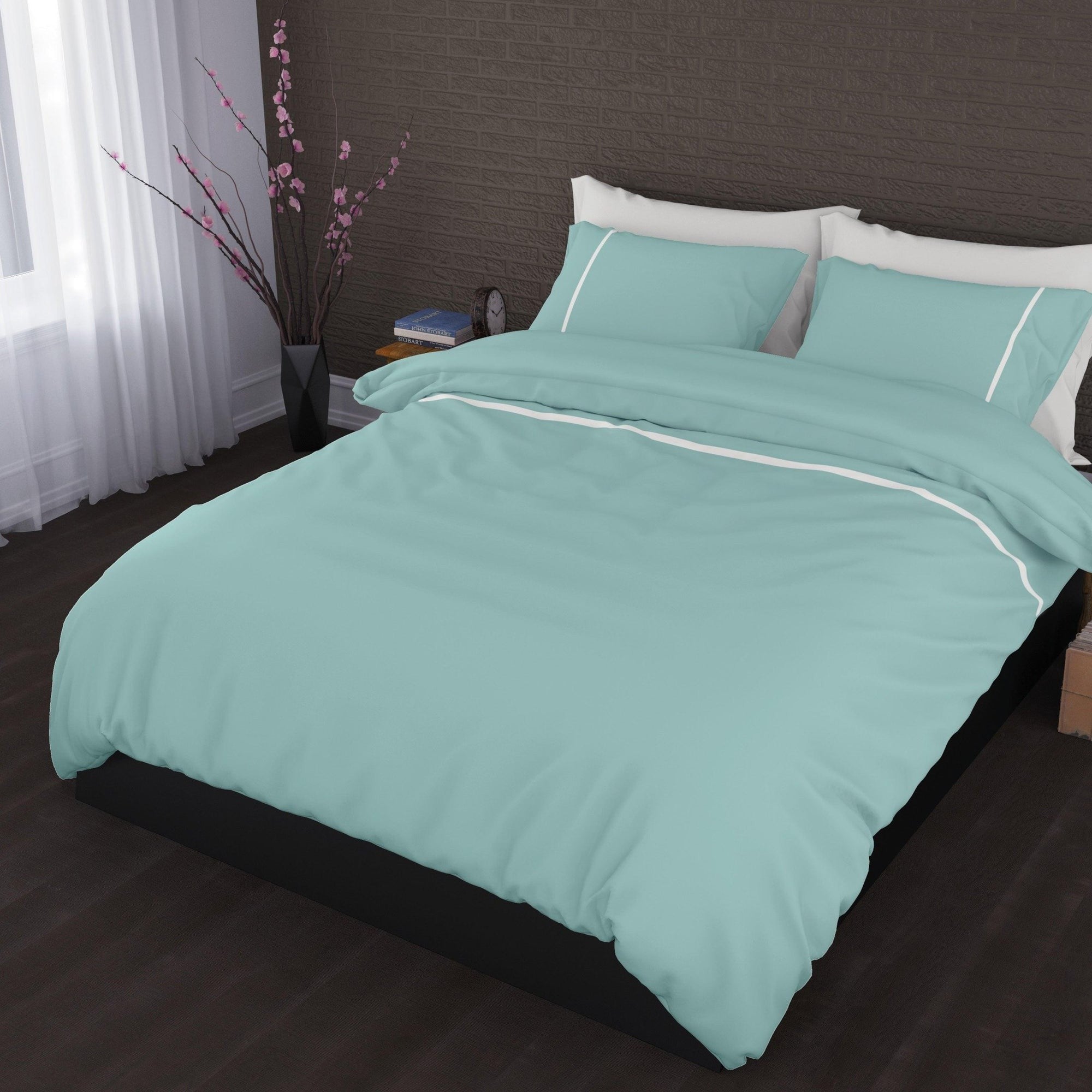 Romanette dekbedovertrek flanel Duchesse Misty Green