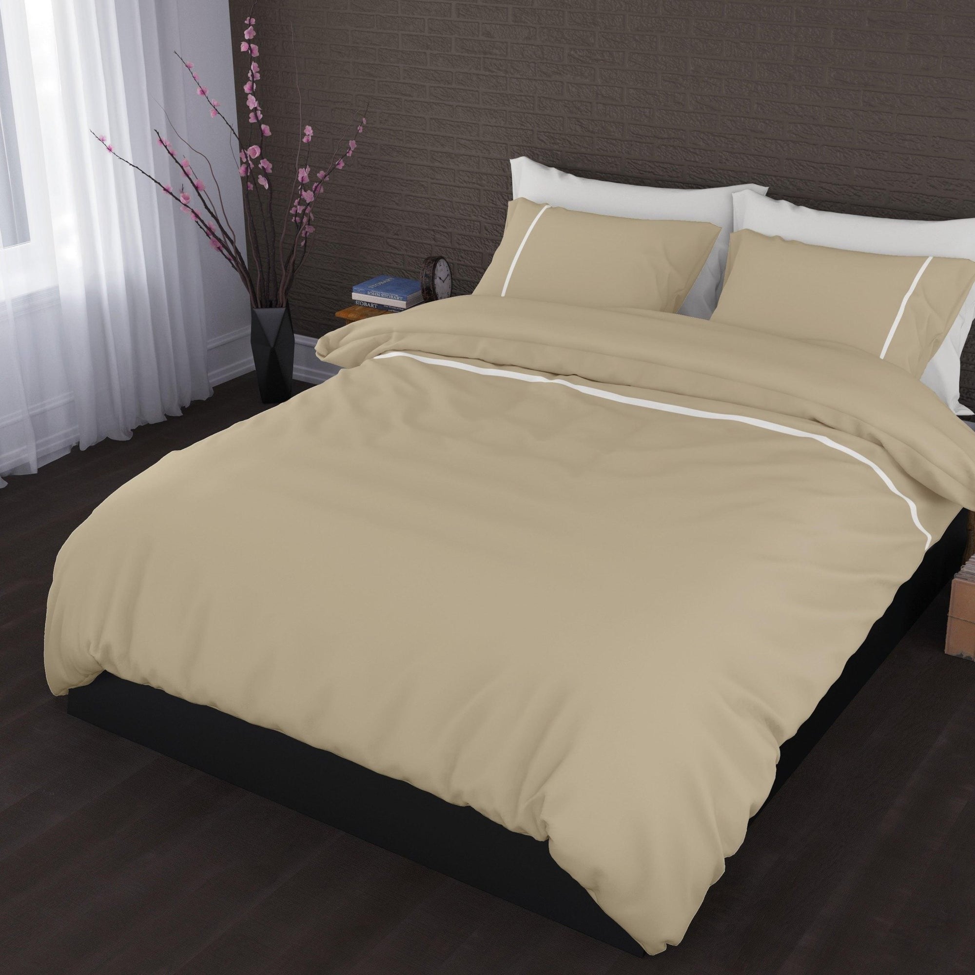 Romanette dekbedovertrek flanel Duchesse Sand