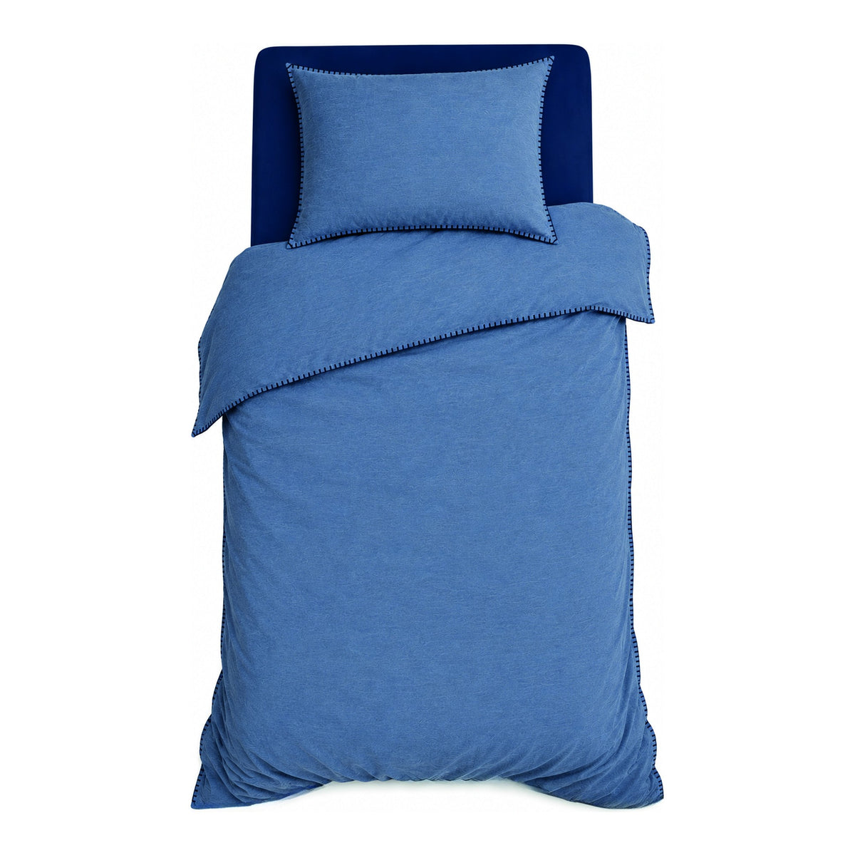 Romanette Dekbedovertrek Flanel Visconti Jeans Blauw