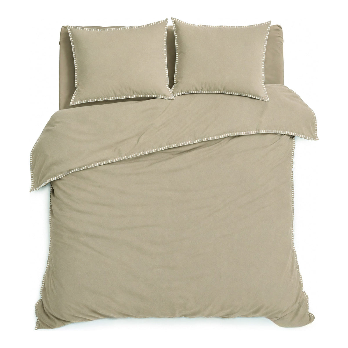 Romanette Dekbedovertrek Flanel Visconti Sand Wit