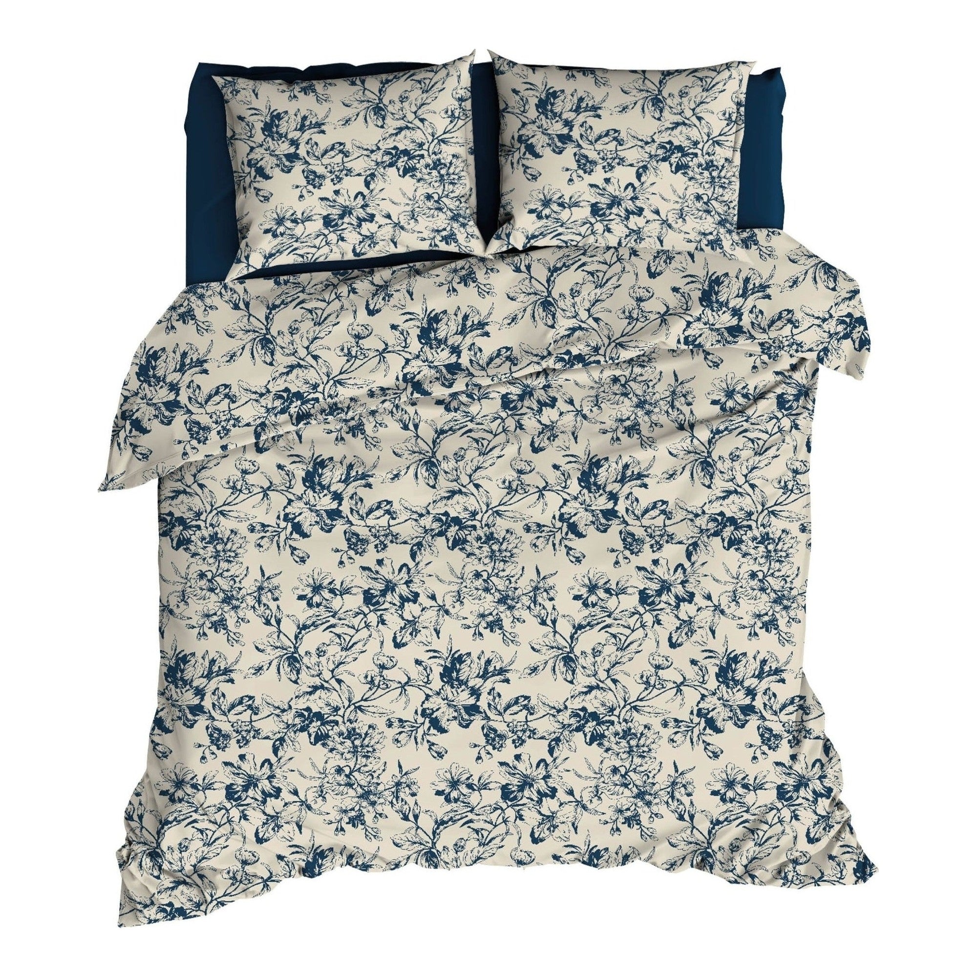 Satin d'Or dekbedovertrek satijn Guirlande blauw