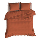 Satin d'Or dekbedovertrek satijn Satijnstreep terracotta