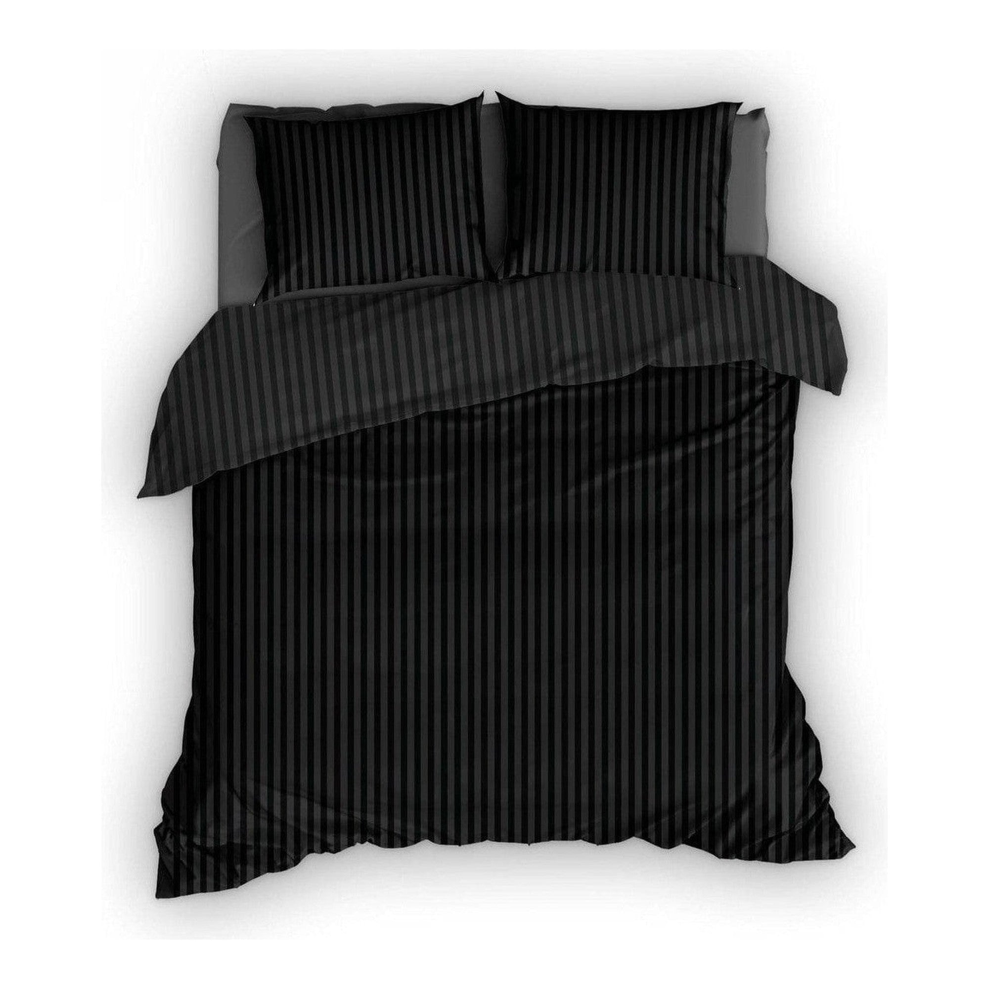 Satin d'Or dekbedovertrek satijn Satijnstreep zwart