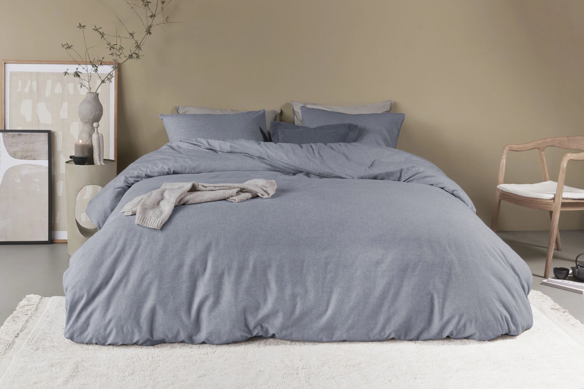 Beddinghouse Dekbedovertrek Flanel Frost Blauwgrijs