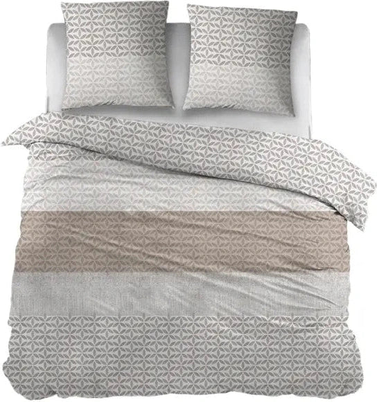 Sleepnight Dekbedovertrek Flanel Elke Taupe