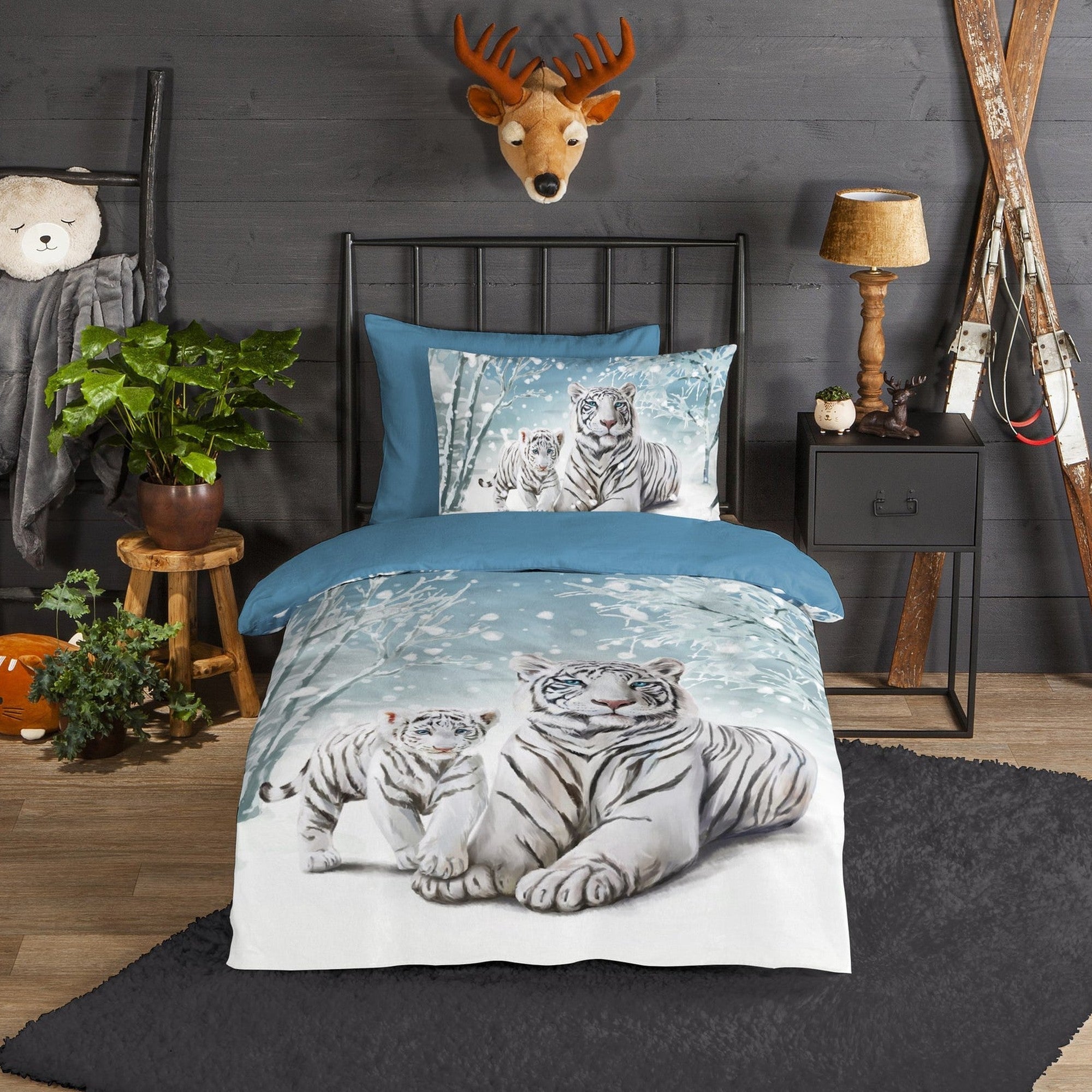 Good Morning Dekbedovertrek Flanel Safe Blauw