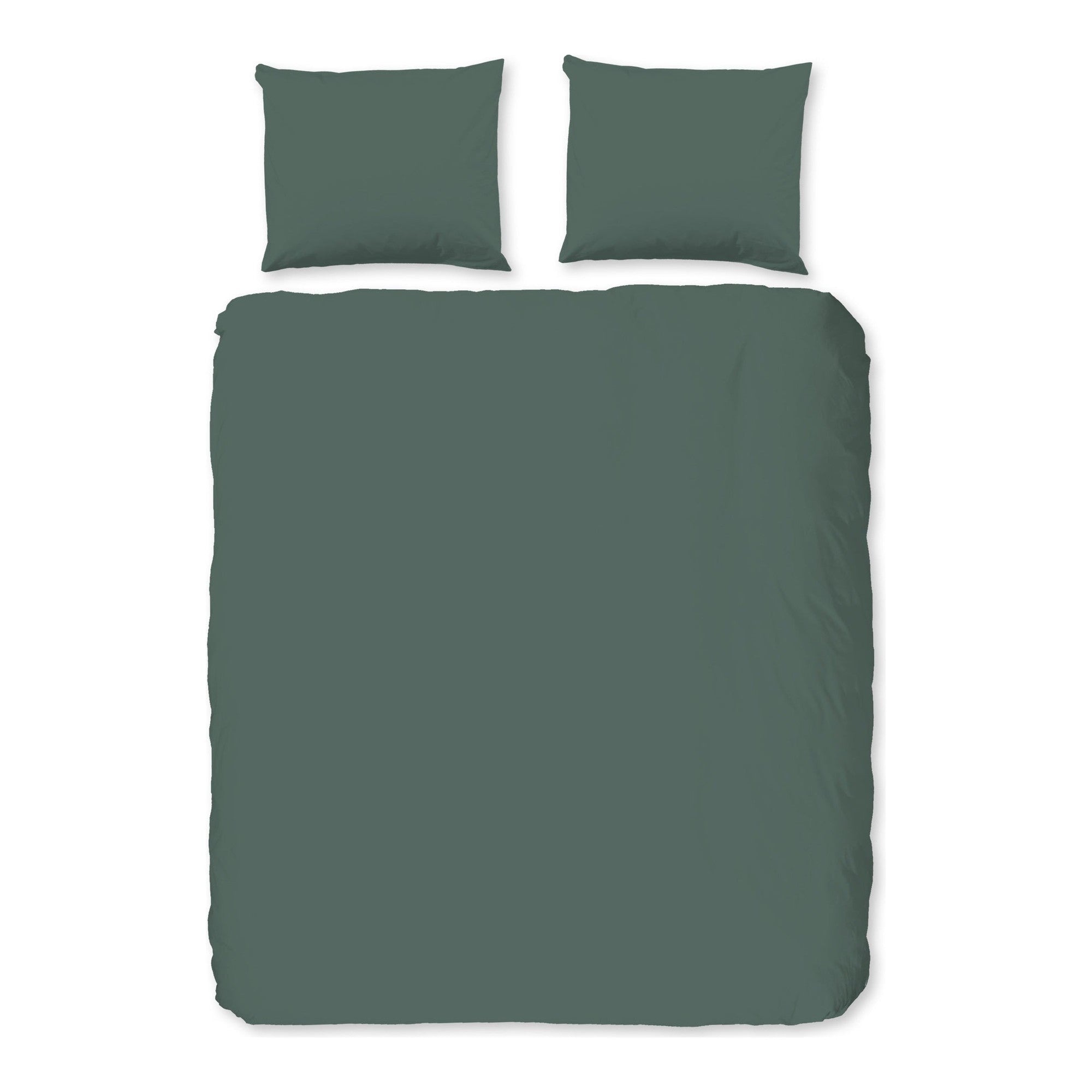 Good Morning dekbedovertrek flanel uni, Olive Green