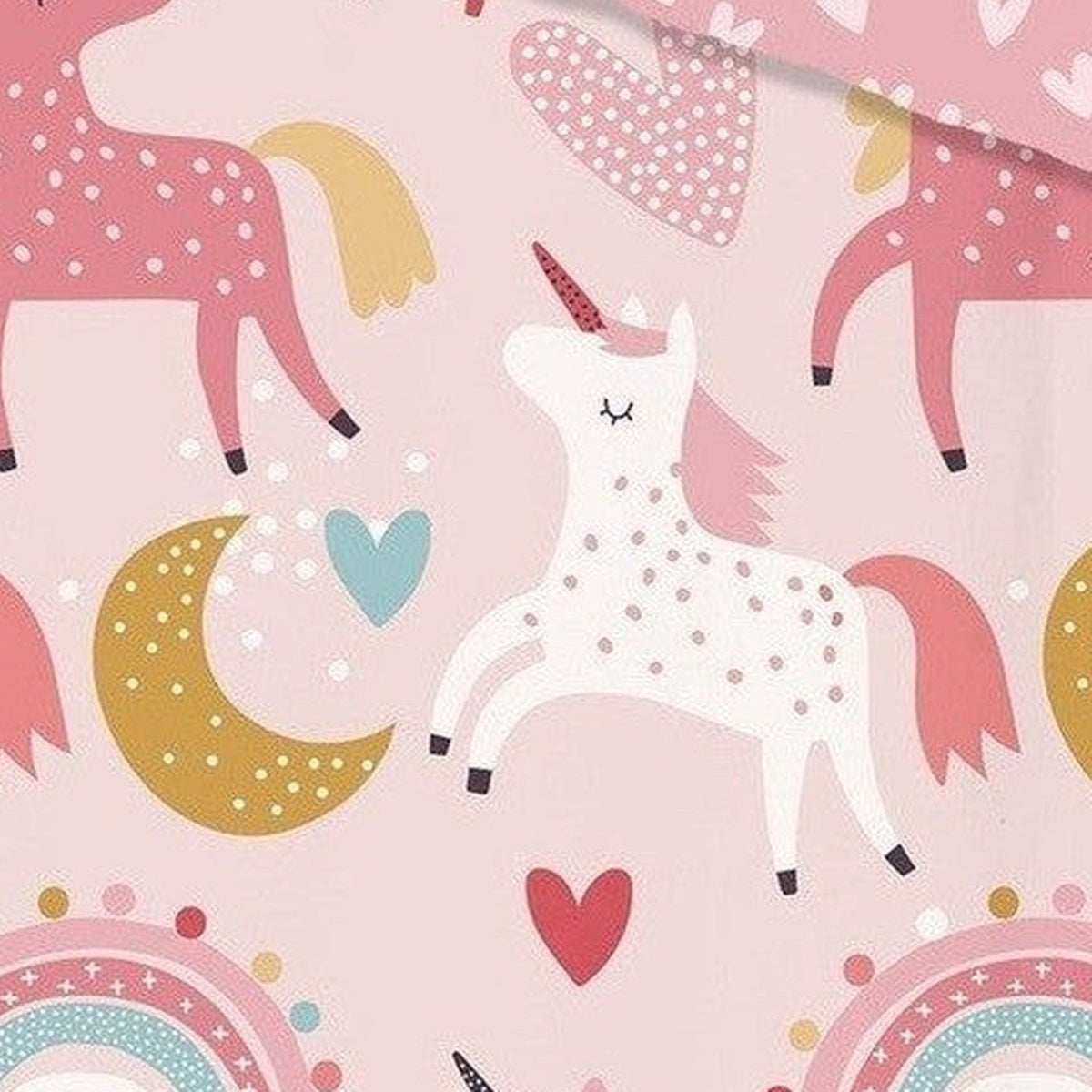 Good Morning Dekbedovertrek Flanel Unicorn Roze