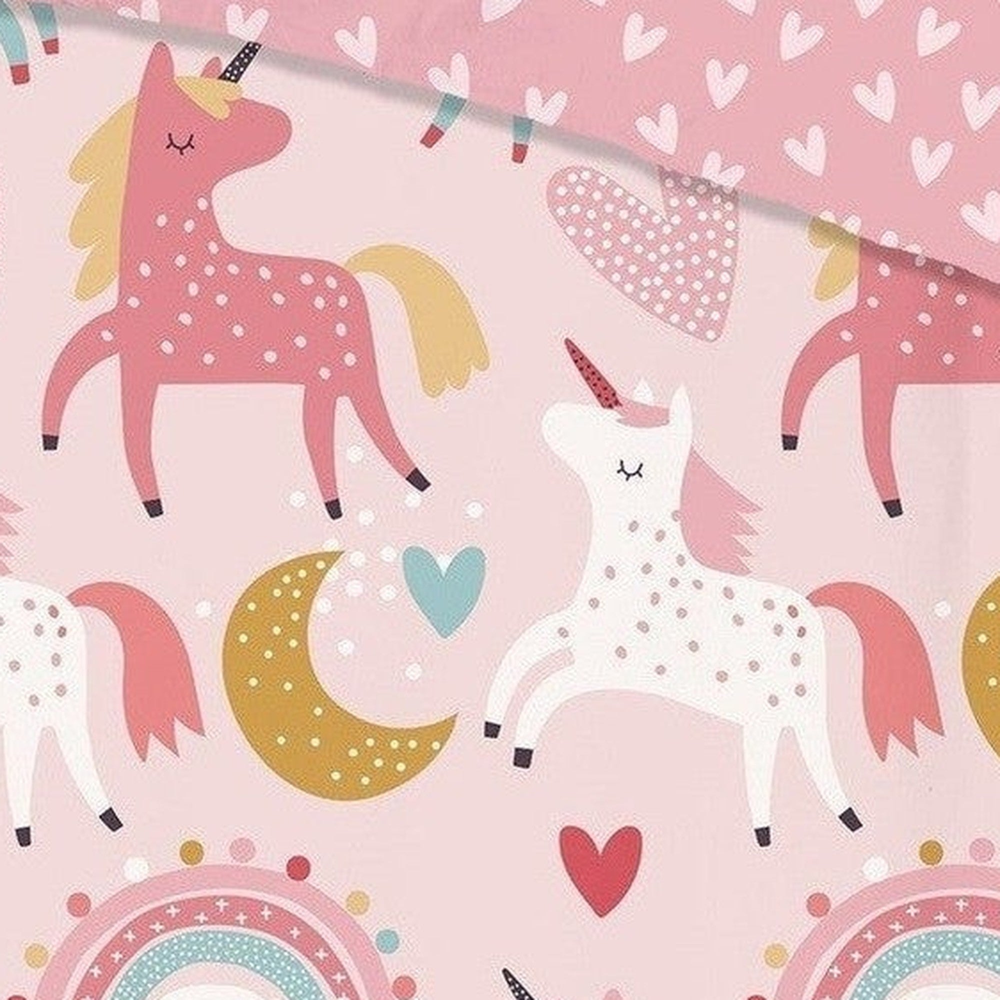 Good Morning Dekbedovertrek Flanel Unicorn Roze