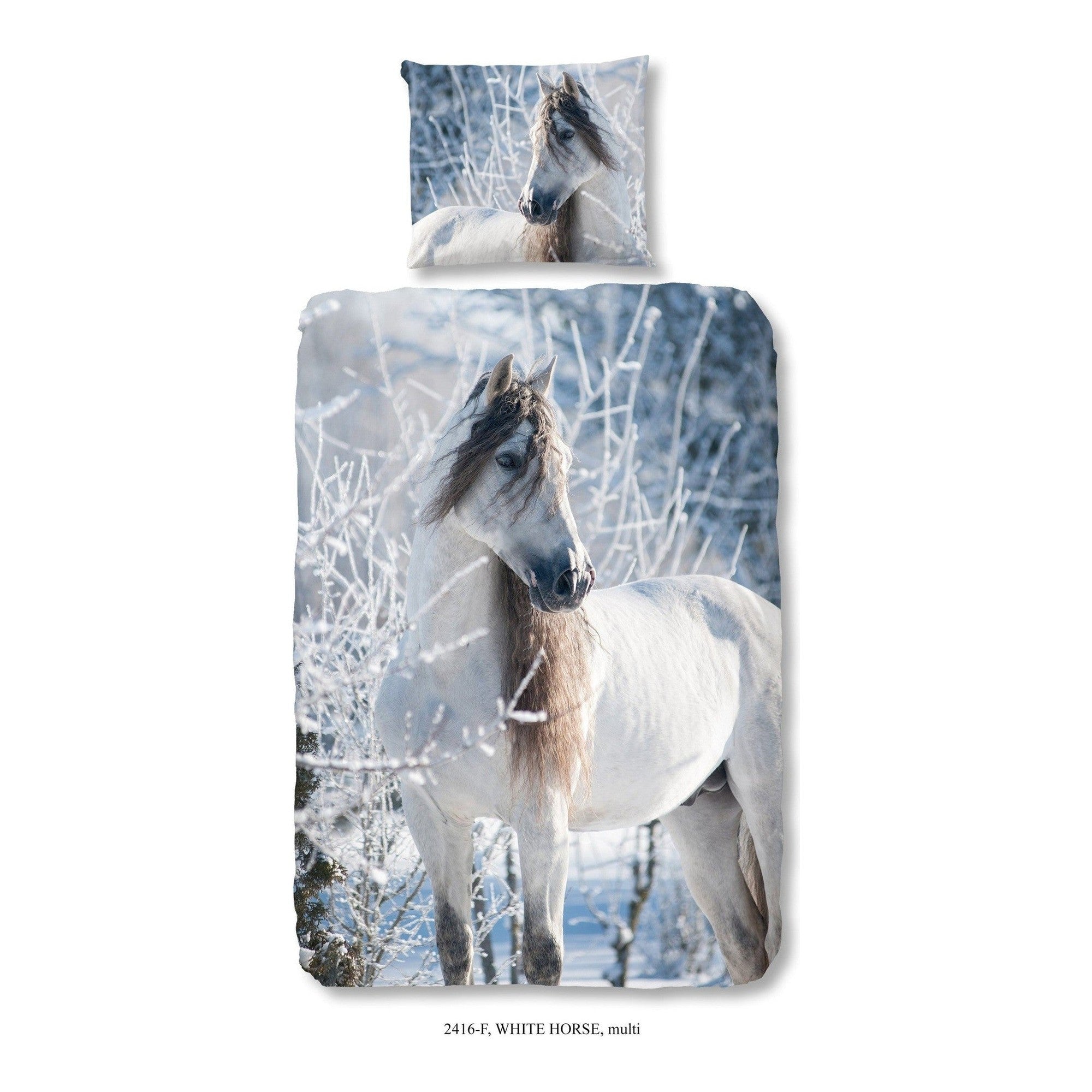 Good Morning dekbedovertrek flanel White Horse Multi