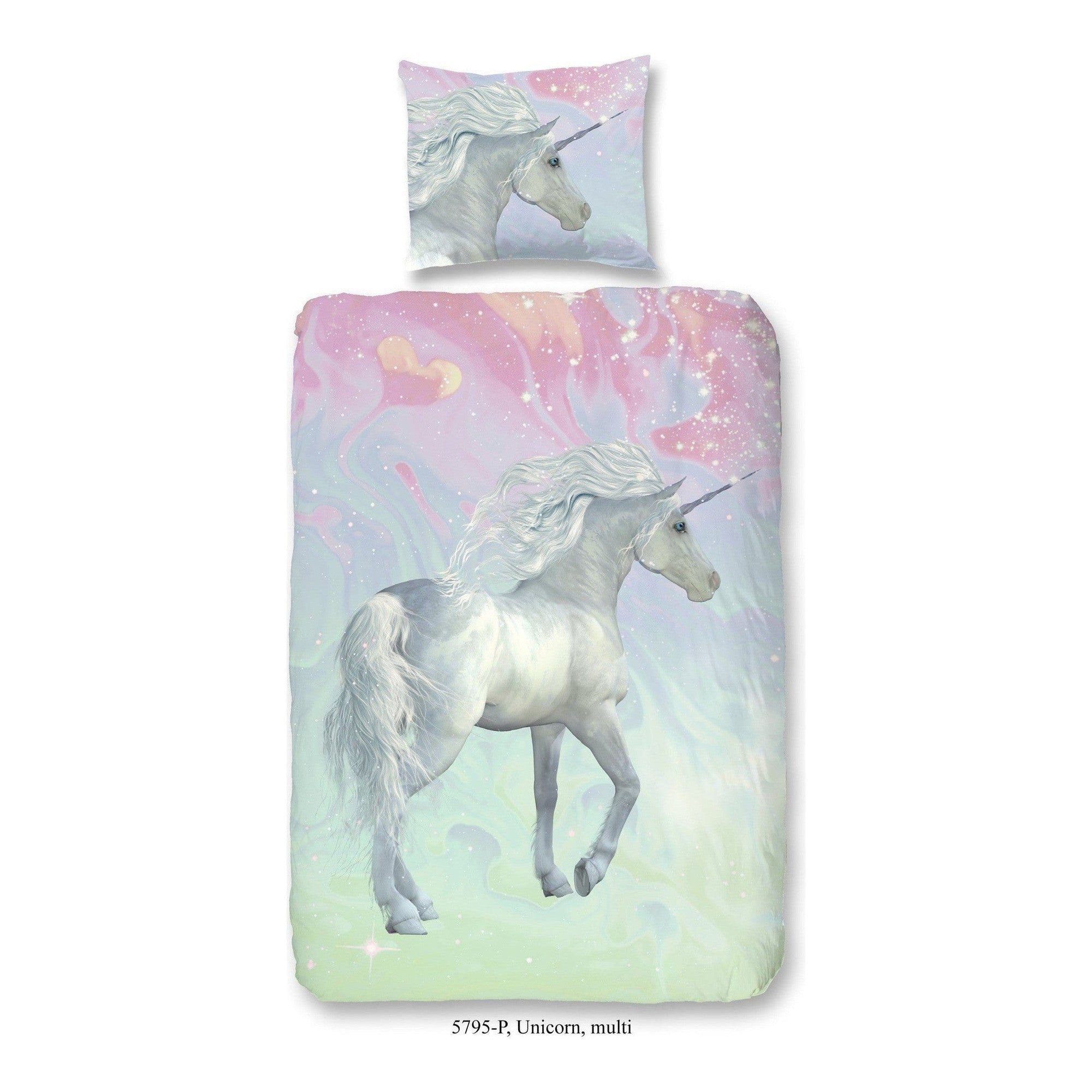 Good Morning dekbedovertrek katoen Unicorn Multi