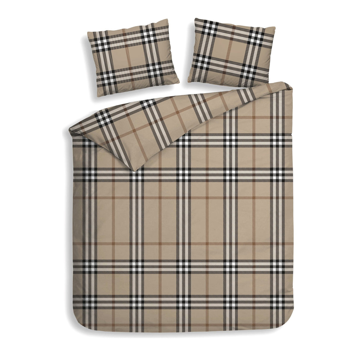 Heckettlane dekbedovertrek Leonardo Beige flanel