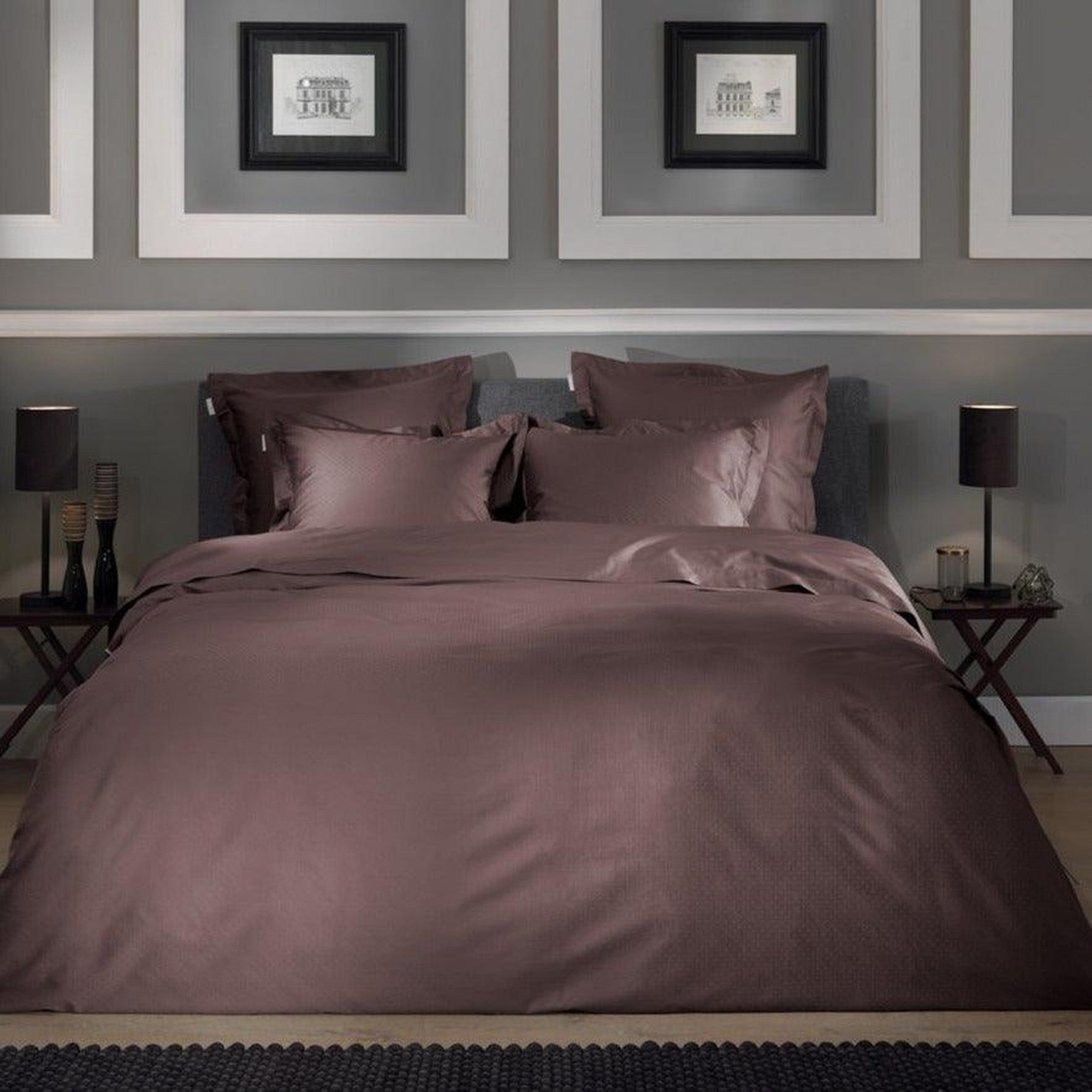 Heckettlane dekbedovertrek Punto Marsala Brown satijn