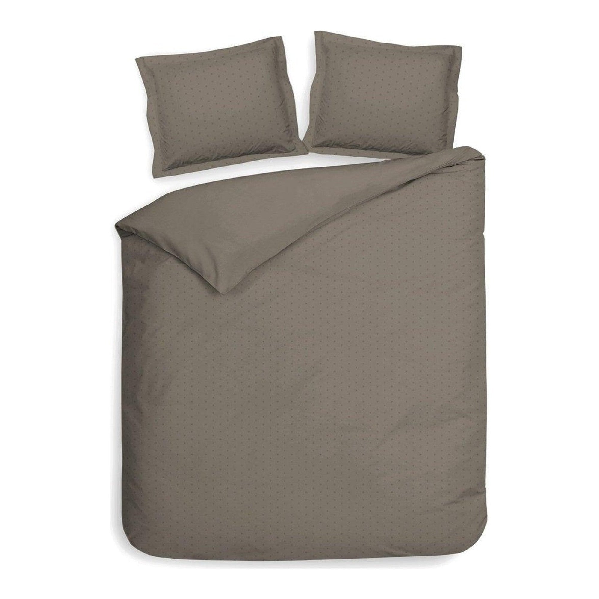Heckettlane dekbedovertrek Punto taupe Grey satijn