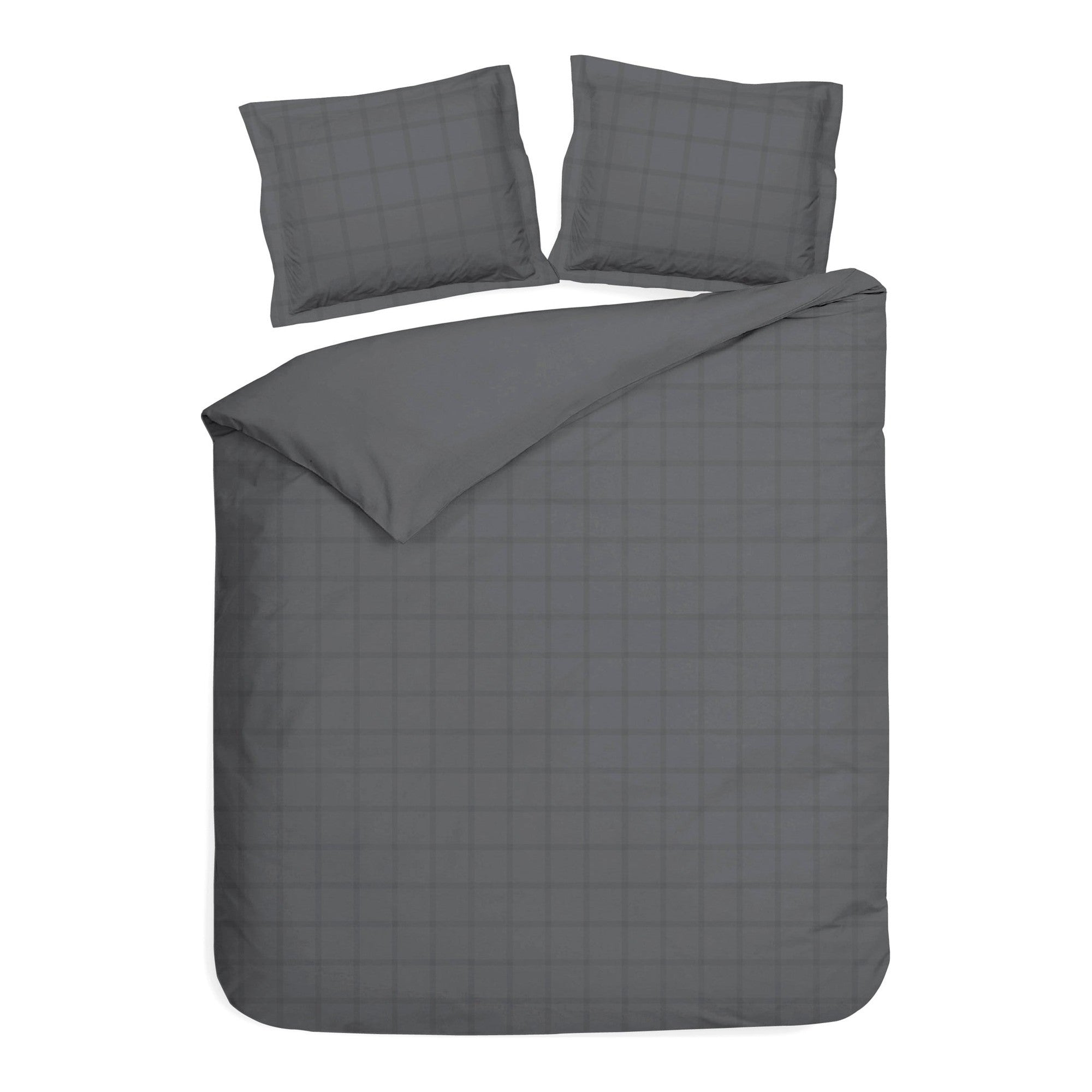 Heckettlane dekbedovertrek Diamante Classic Anthracite katoen-satijn