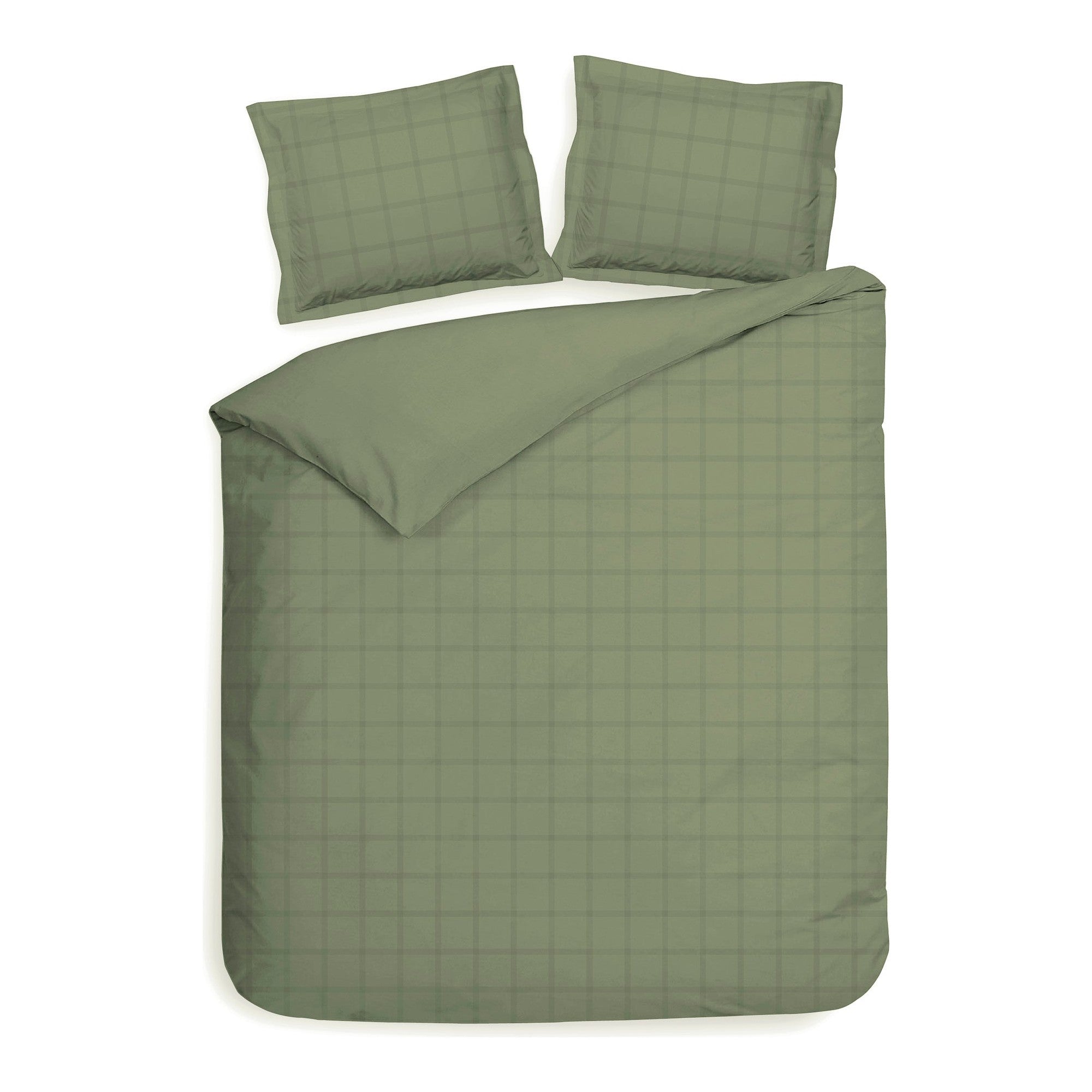 Heckettlane dekbedovertrek Diamante Laurel Green katoen-satijn