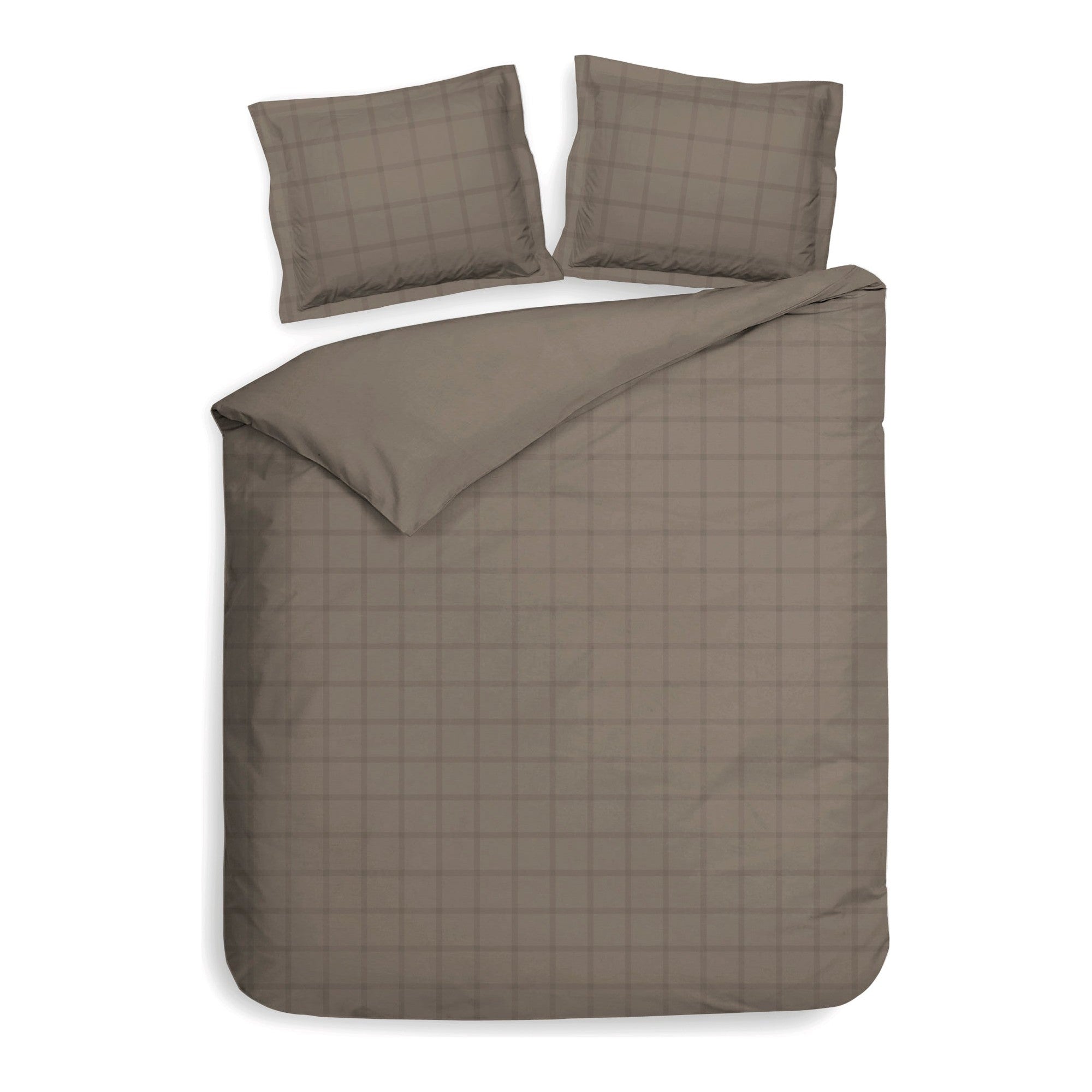 Heckettlane dekbedovertrek Diamante Taupe Grey katoen-satijn